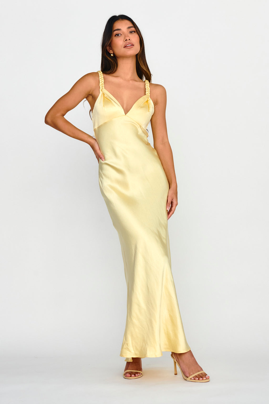 Muraya Braided Strap Maxi Dress Butter by Selfie Leslie Australia