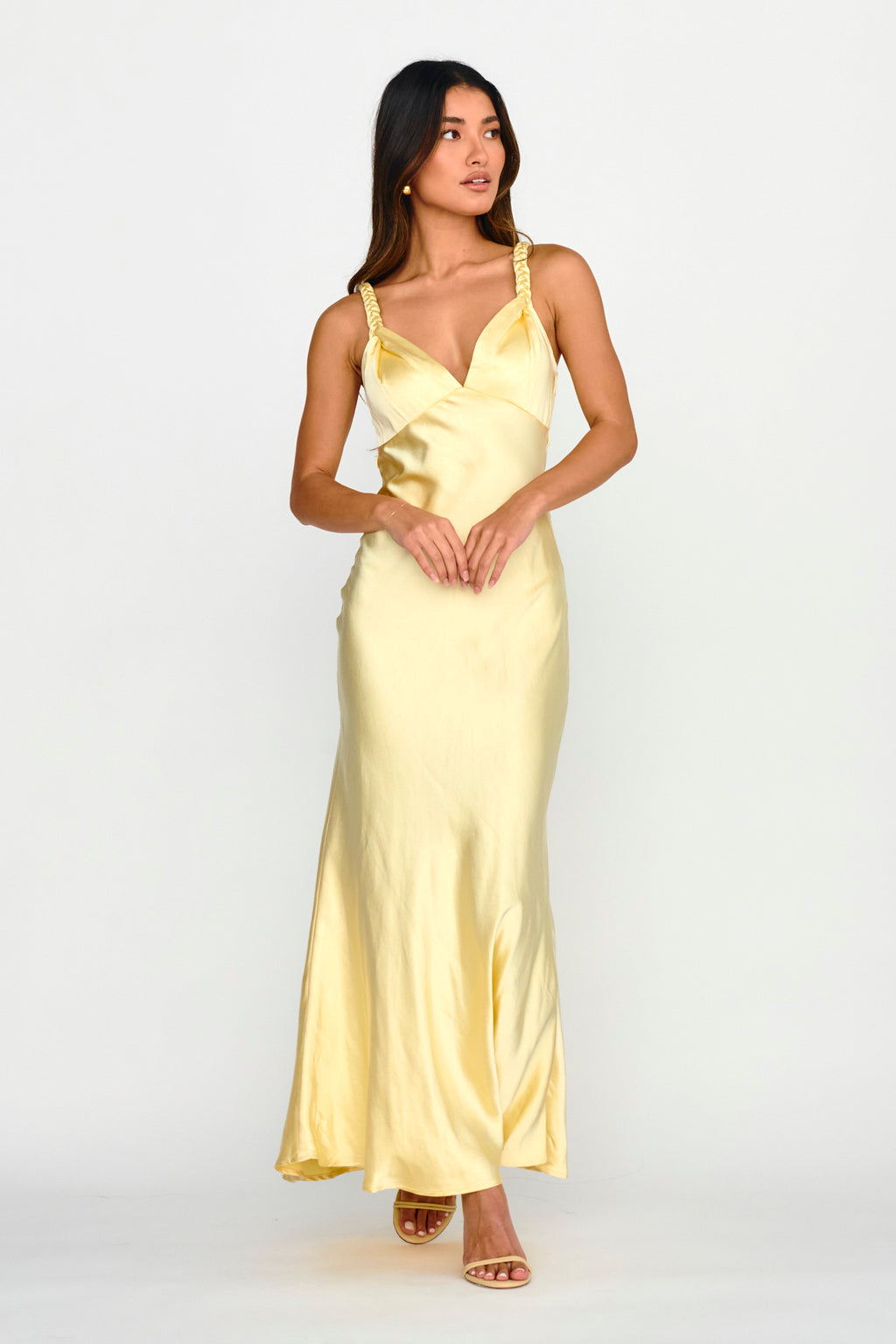 Muraya Braided Strap Maxi Dress Butter by Selfie Leslie Australia