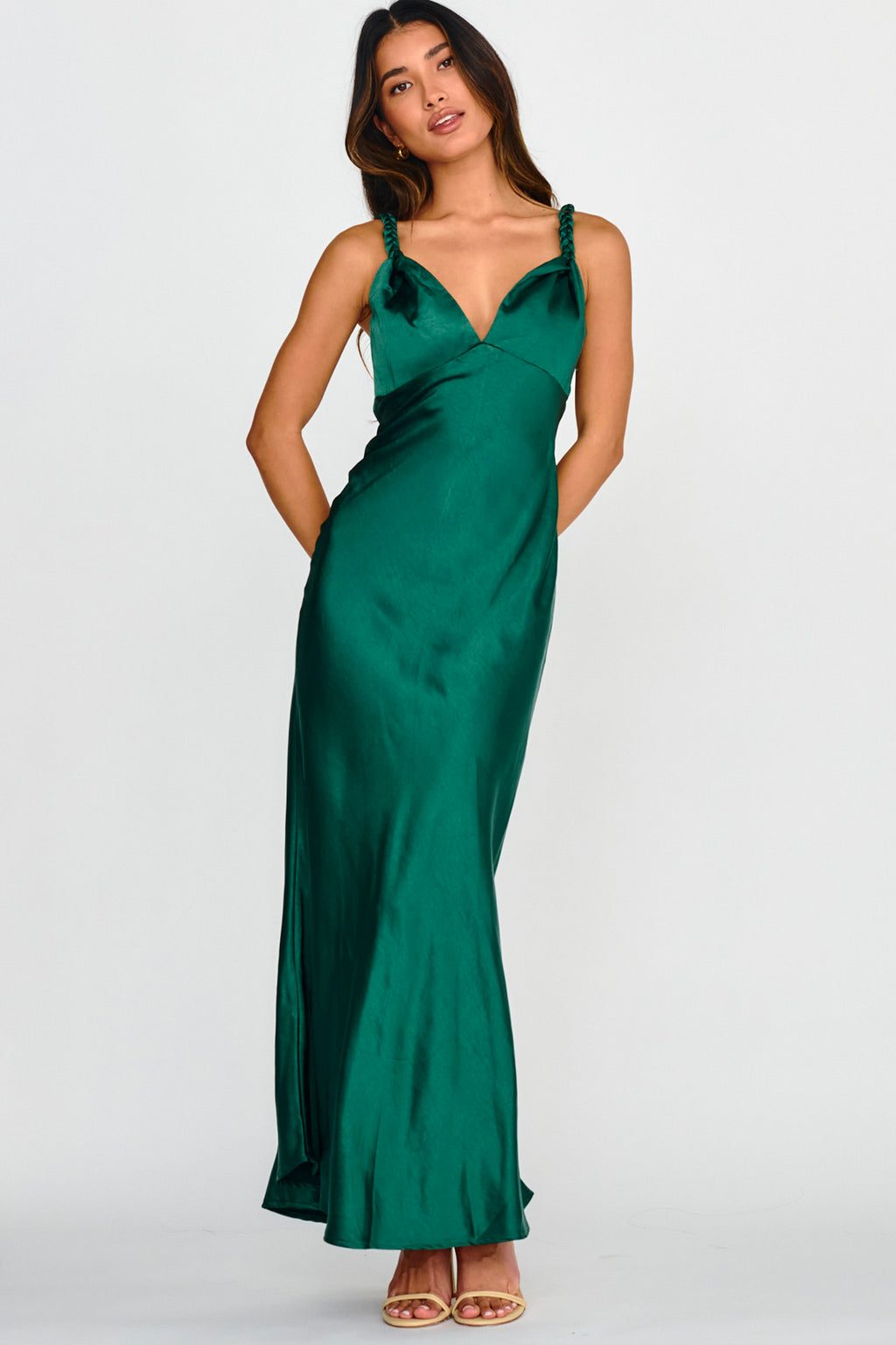 Muraya Braided Strap Maxi Dress Forest Green by Selfie Leslie Australia