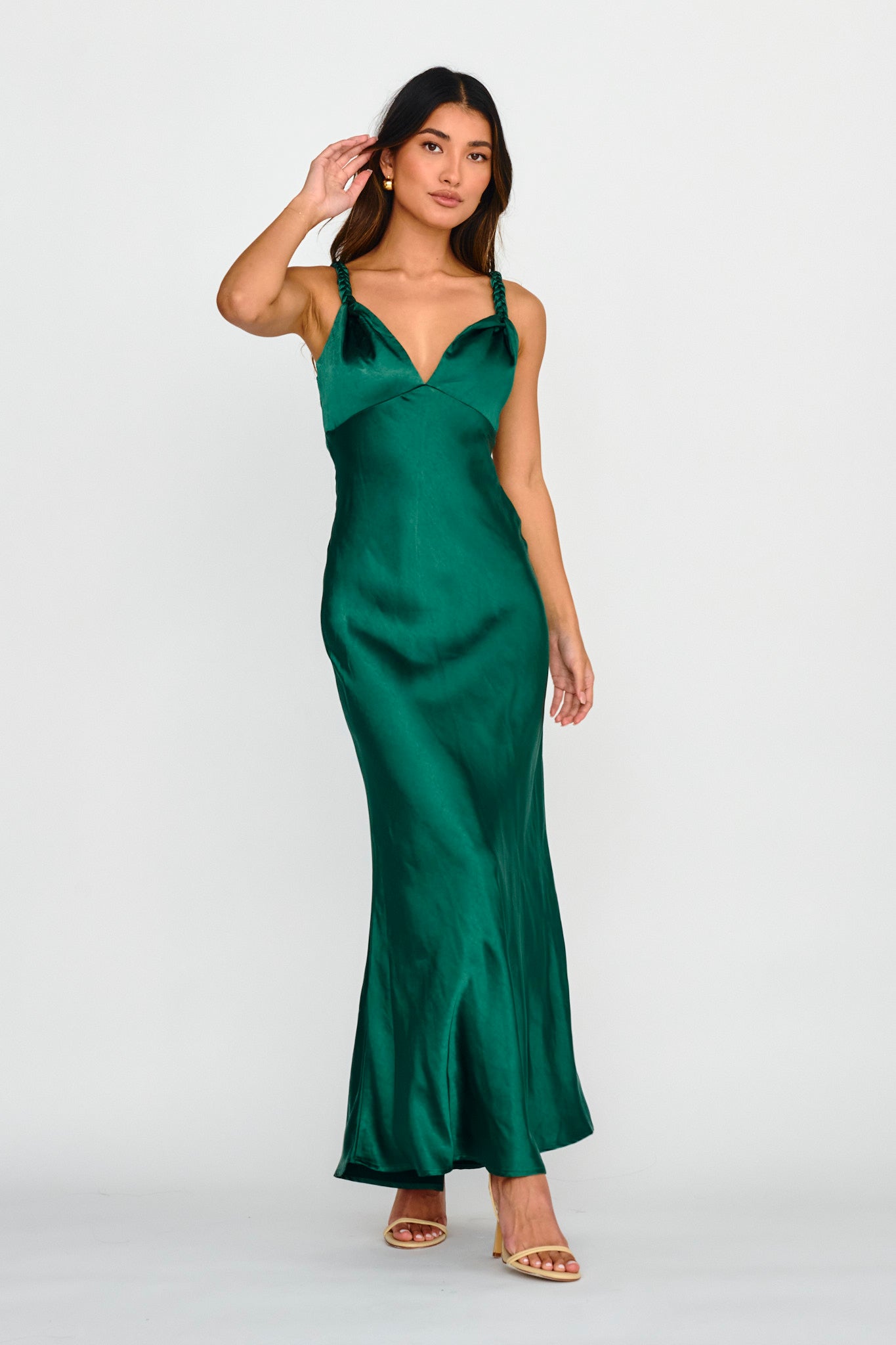 Muraya Braided Strap Maxi Dress Forest Green by Selfie Leslie Australia