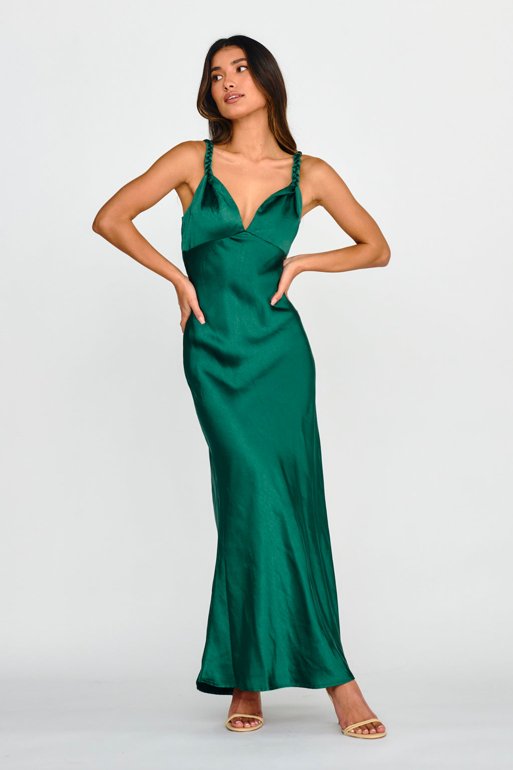 Muraya Braided Strap Maxi Dress Forest Green by Selfie Leslie Australia