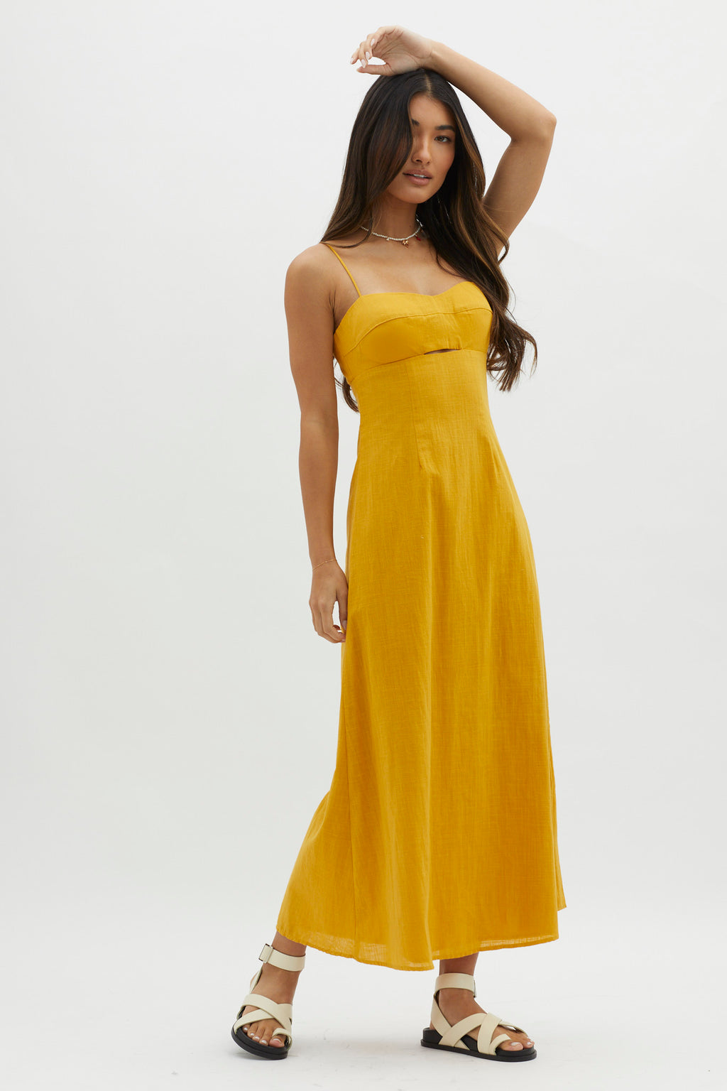 Be Yourself Keyhole Bust Maxi Dress Sun by Selfie Leslie Australia