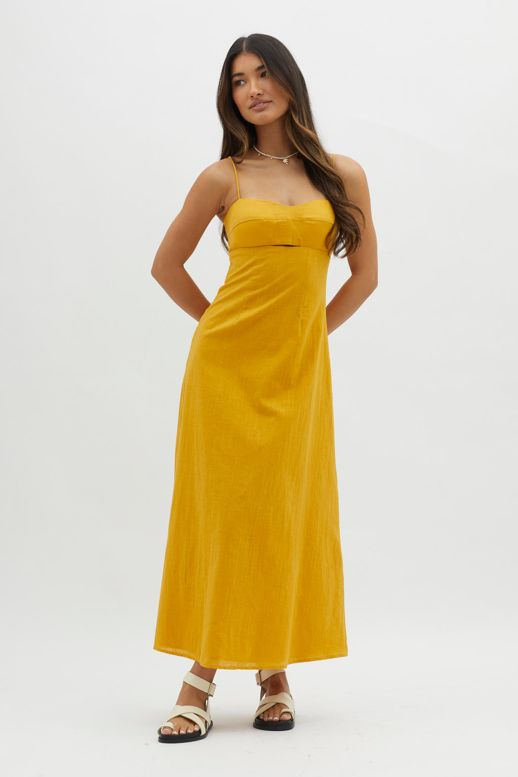 Be Yourself Keyhole Bust Maxi Dress Sun by Selfie Leslie Australia