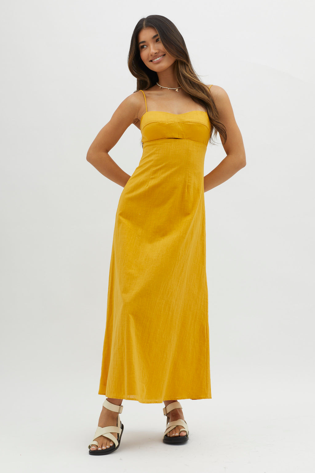 Be Yourself Keyhole Bust Maxi Dress Sun by Selfie Leslie Australia
