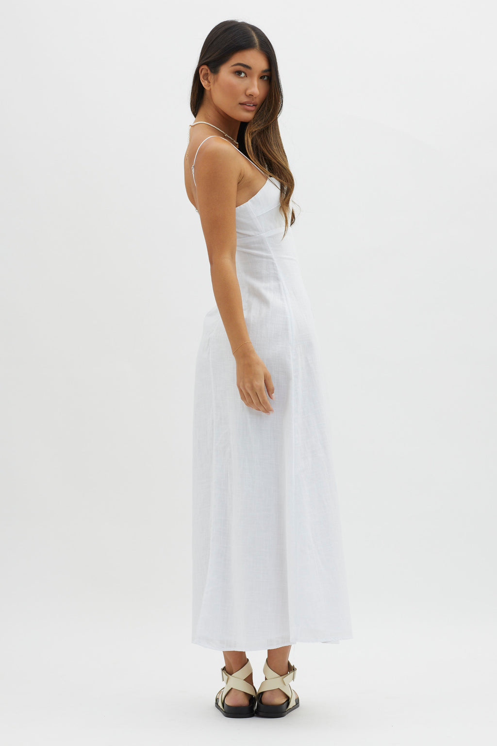 Be Yourself Keyhole Bust Maxi Dress White by Selfie Leslie Australia