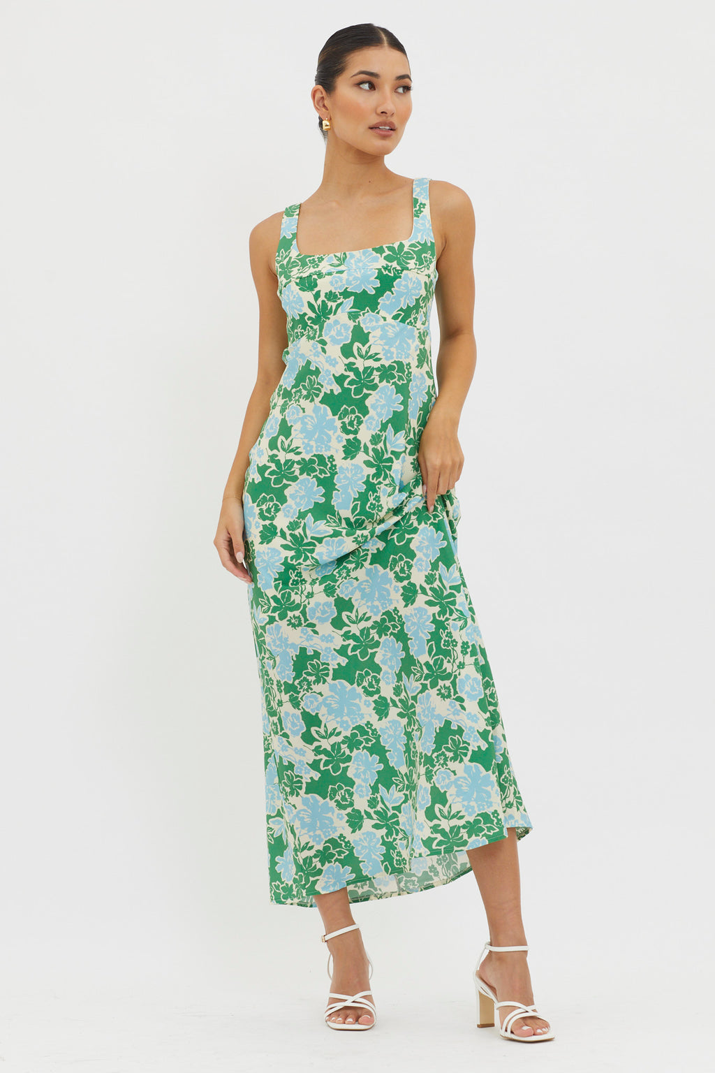Living Hope Tied Back Maxi Dress Green by Selfie Leslie Australia