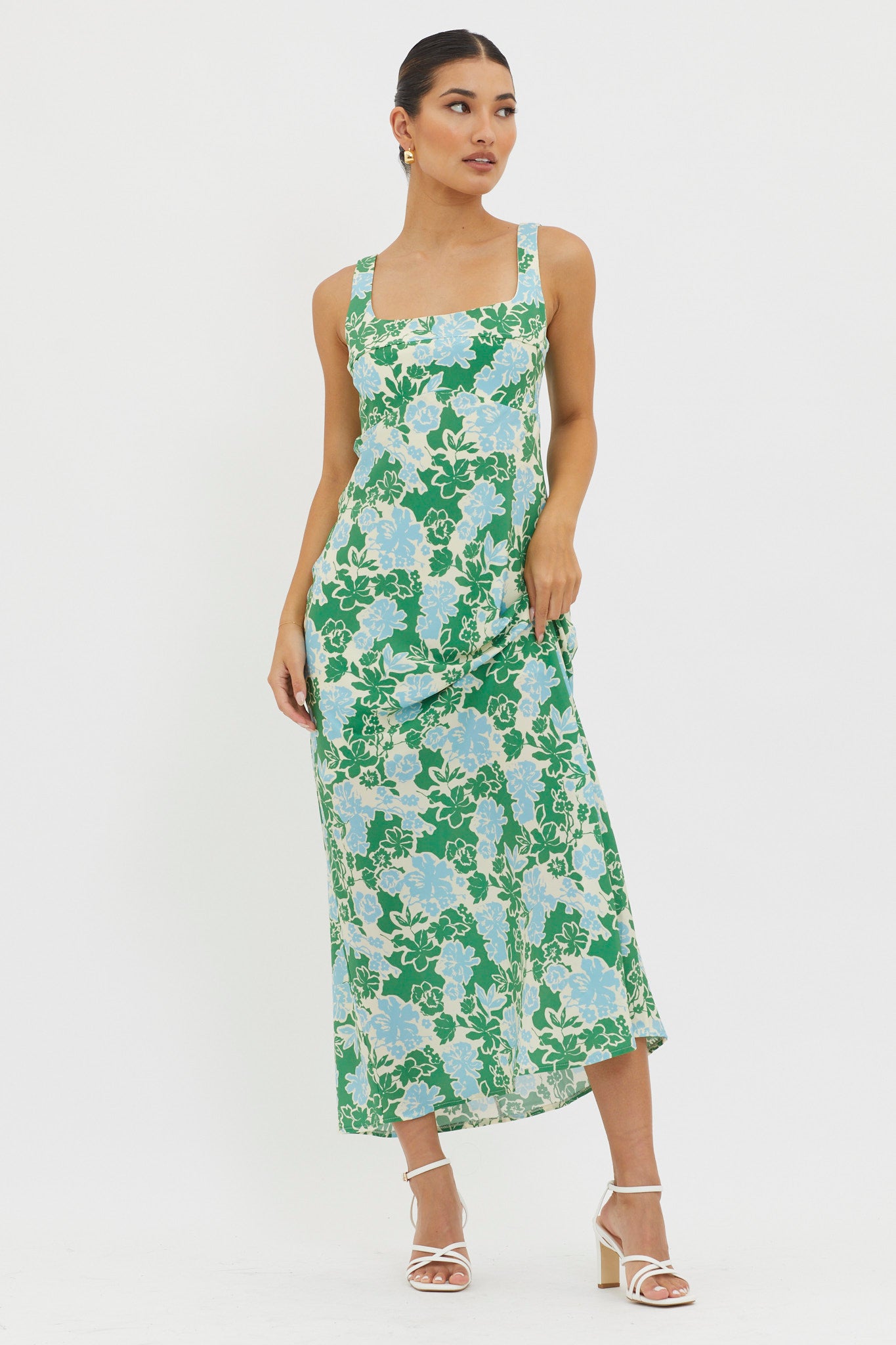 Living Hope Tied Back Maxi Dress Green by Selfie Leslie Australia