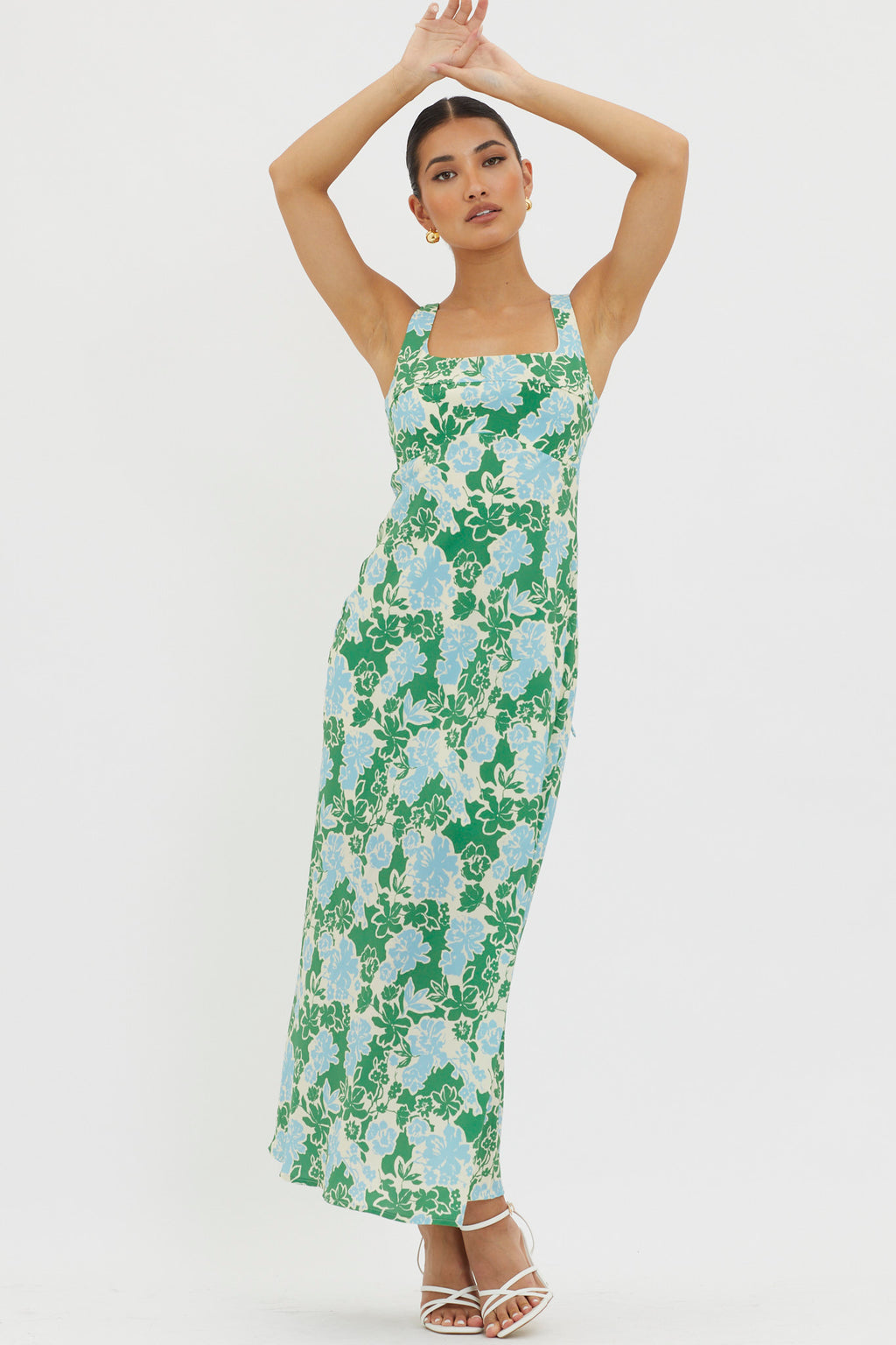 Living Hope Tied Back Maxi Dress Green by Selfie Leslie Australia