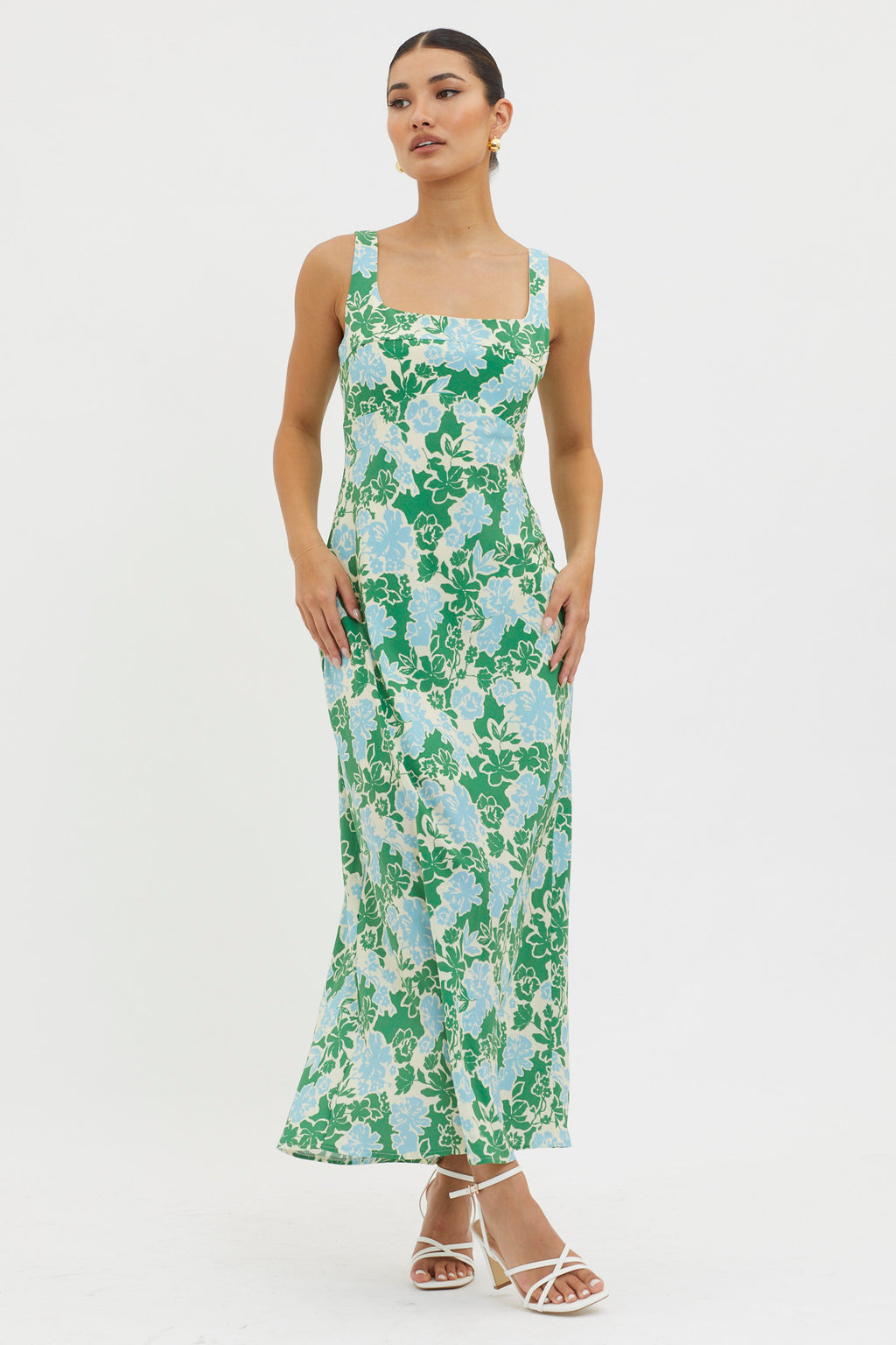 Living Hope Tied Back Maxi Dress Green by Selfie Leslie Australia