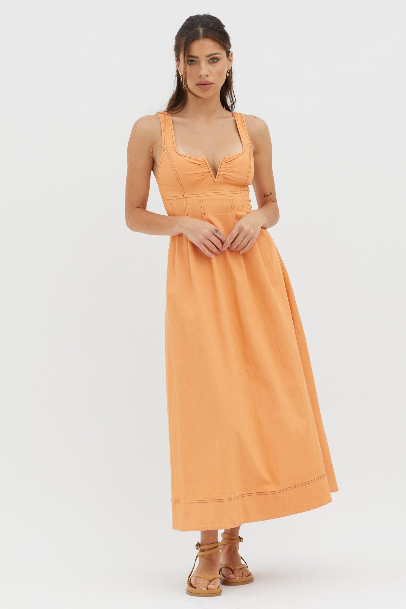 Isadore V-Bust Midi Dress Mango by Selfie Leslie Australia