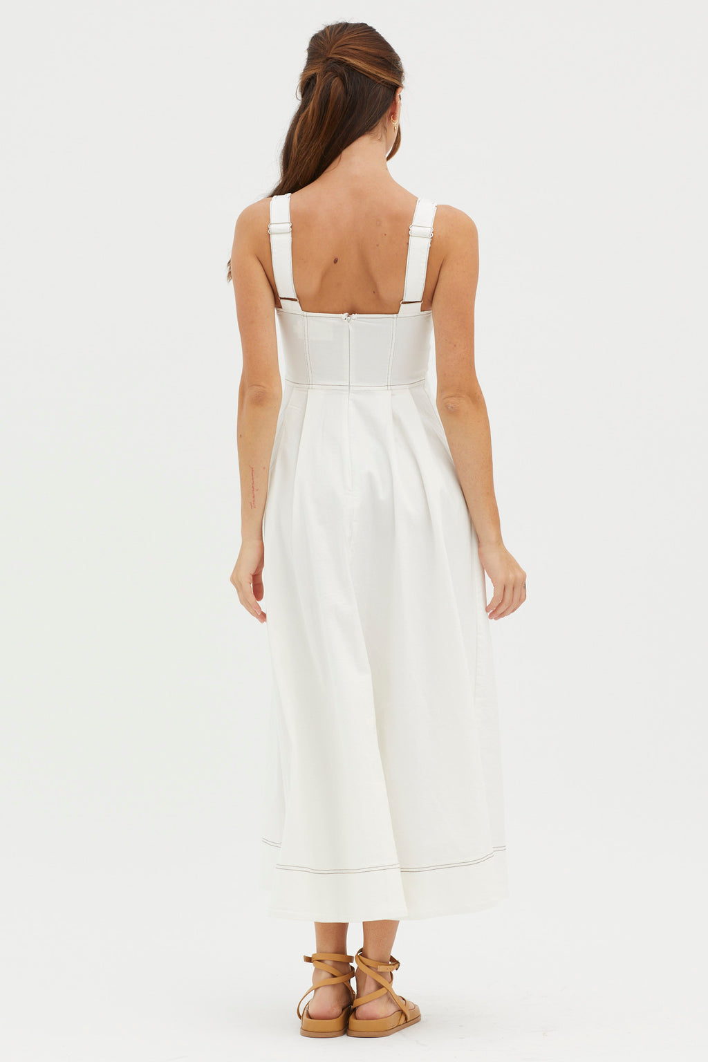 Isadore V-Bust Midi Dress White by Selfie Leslie Australia