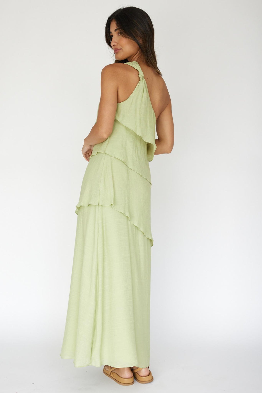 Delwyn One-Shoulder Maxi Dress Sage by Selfie Leslie Australia