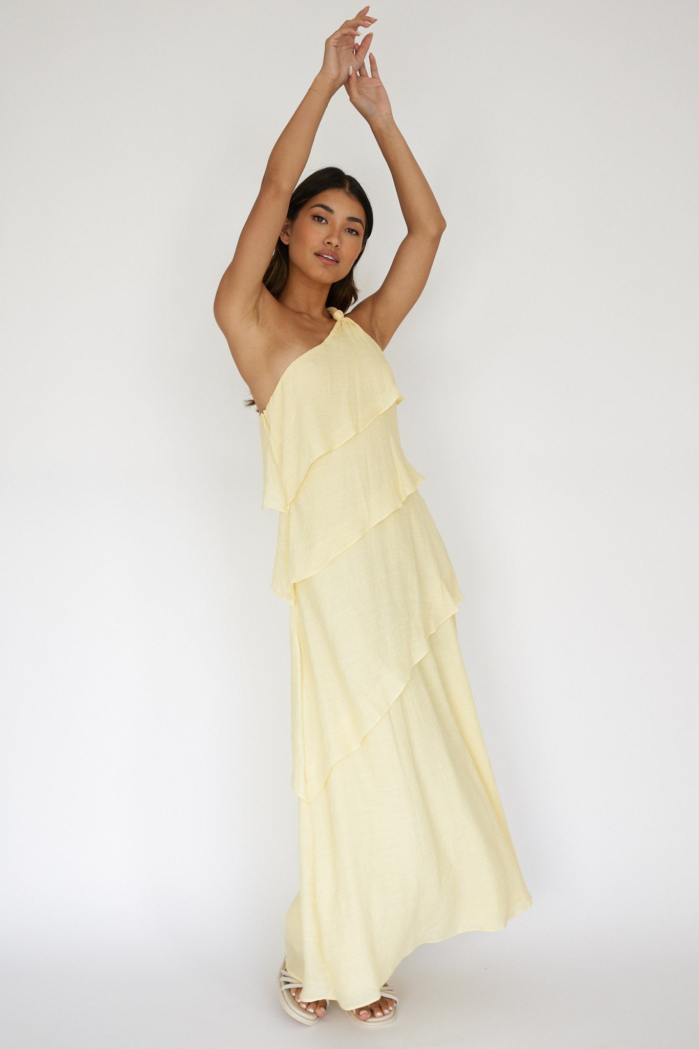 Delwyn One-Shoulder Maxi Dress Yellow by Selfie Leslie Australia