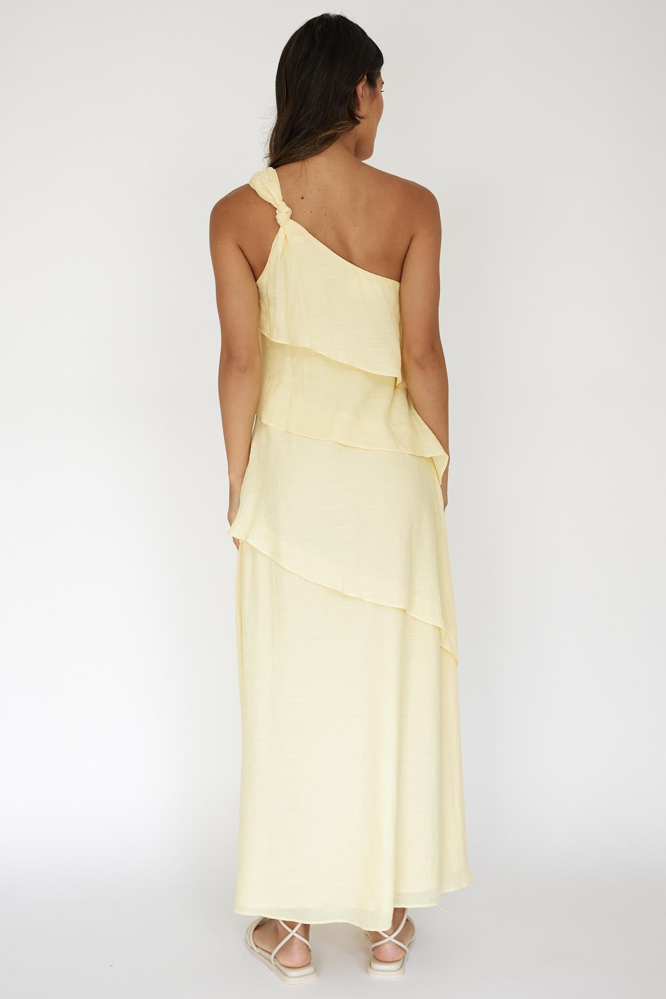 Delwyn One-Shoulder Maxi Dress Yellow by Selfie Leslie Australia