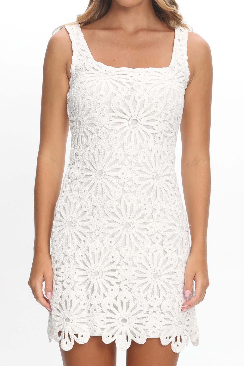 Karrla Crochet Lace Mini Dress White by Selfie Leslie Australia