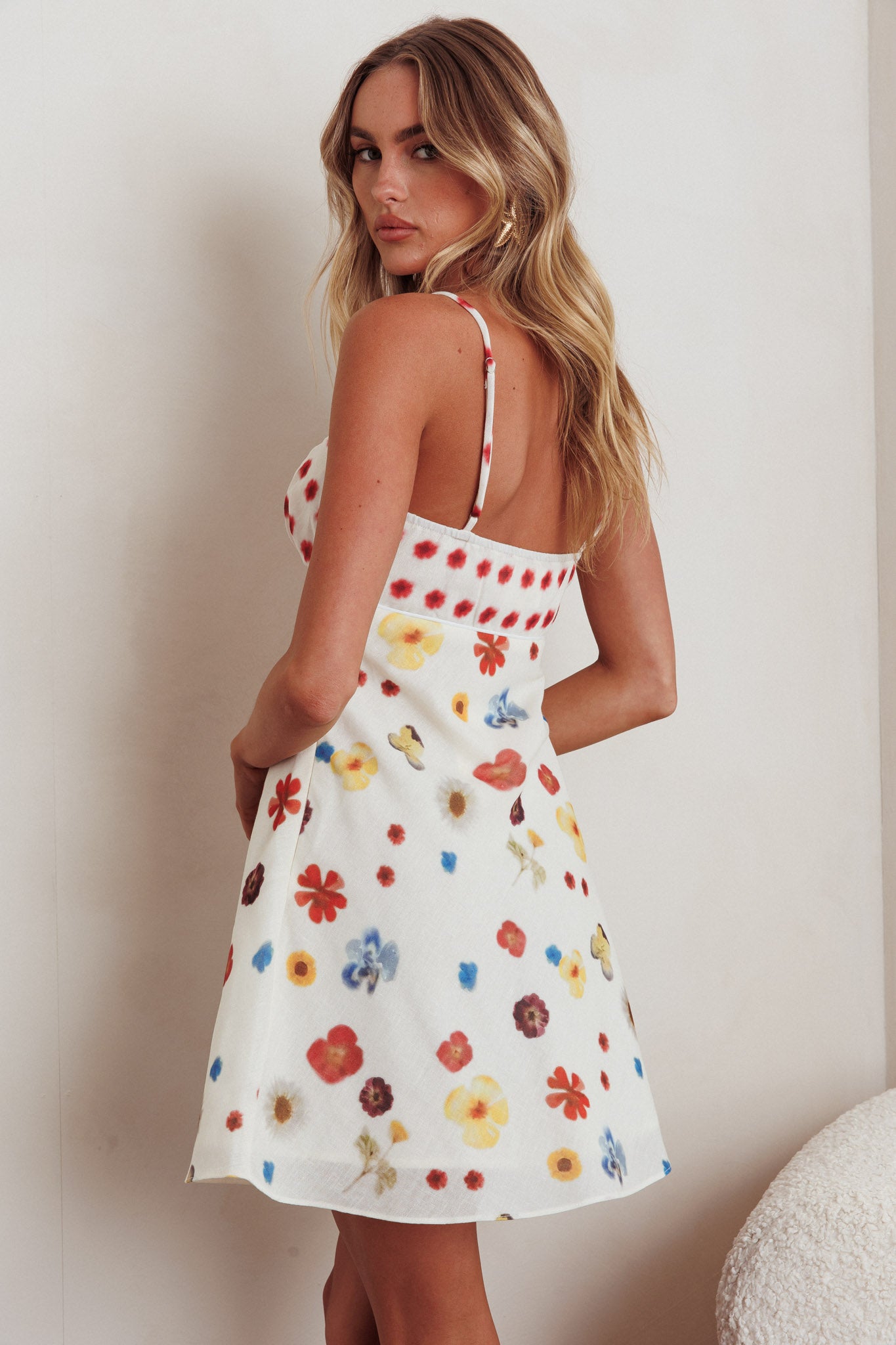 Fleur Sun Cami Strap Mini Dress Flowers Red by Selfie Leslie Australia