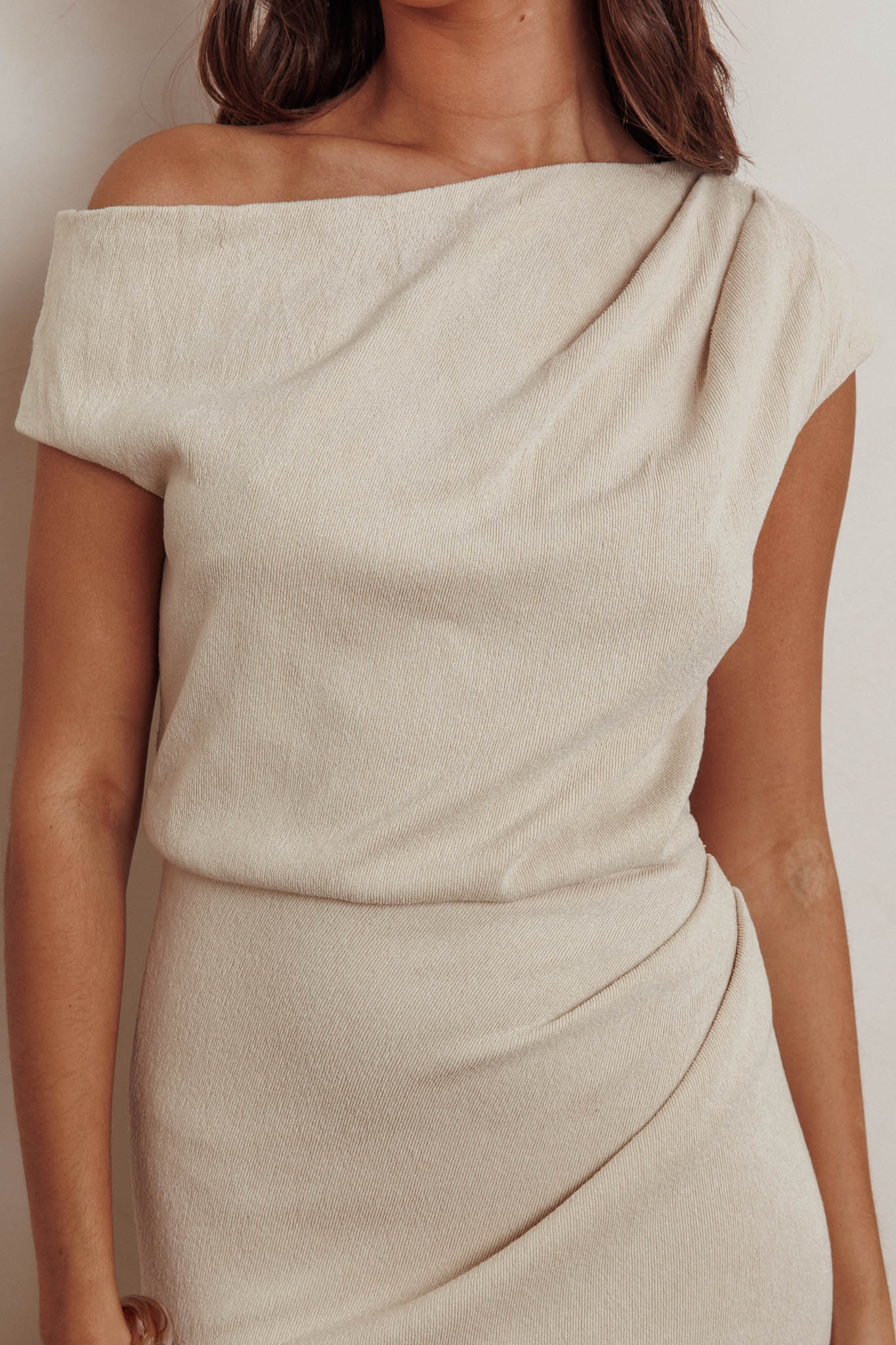 Calculated Ribbed Knit Maxi Dress Oat by Selfie Leslie Australia