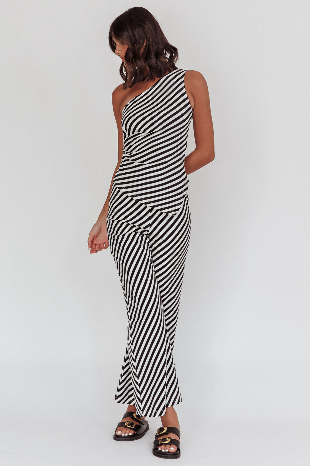 Golden Beach Wide Leg Pants Stripe Black by Selfie Leslie Australia
