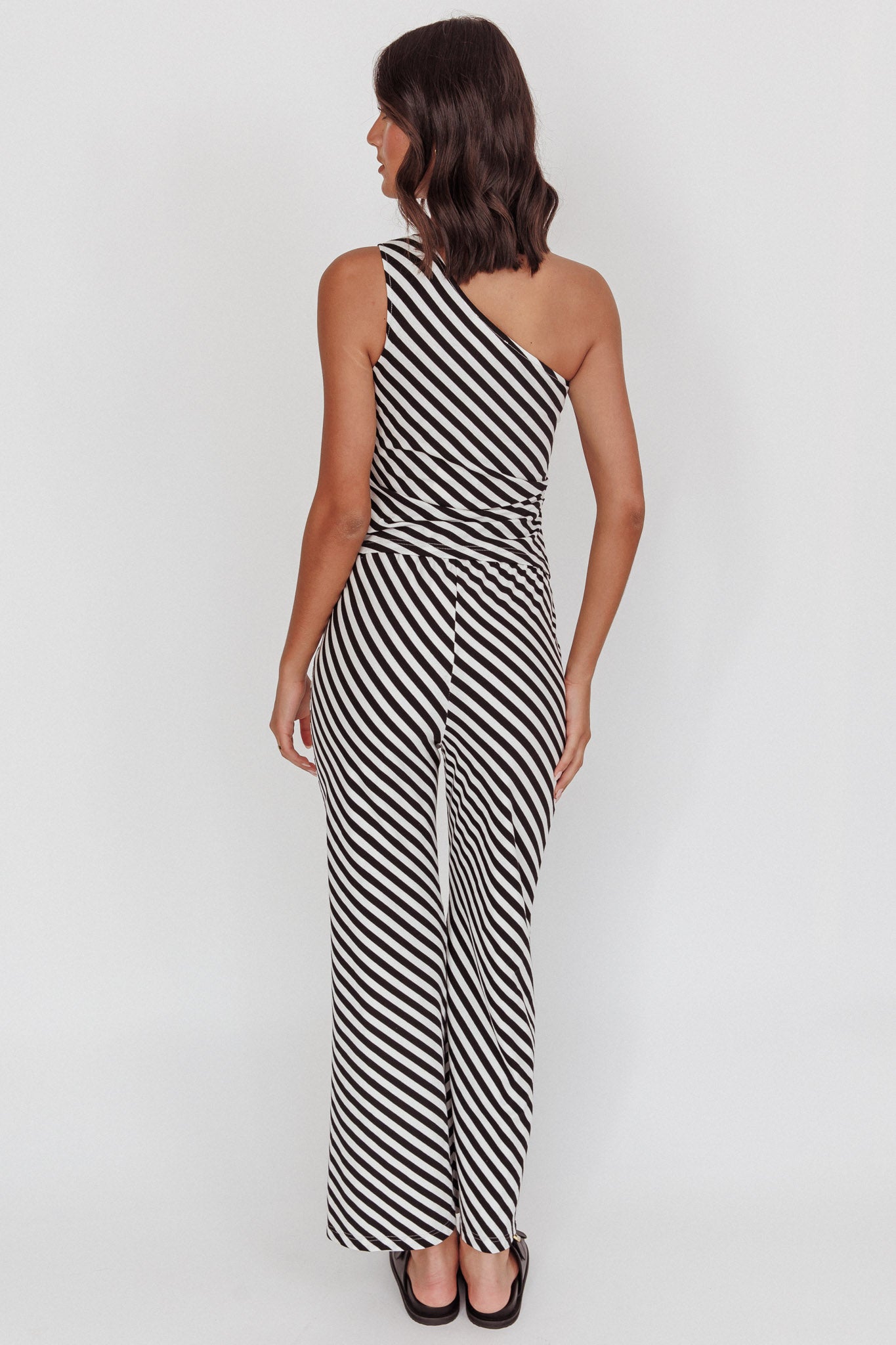 Golden Beach Wide Leg Pants Stripe Black by Selfie Leslie Australia
