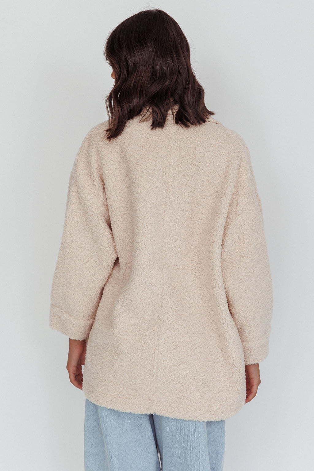 Peace & Serene Collared Sherpa Jacket Oat by Selfie Leslie Australia