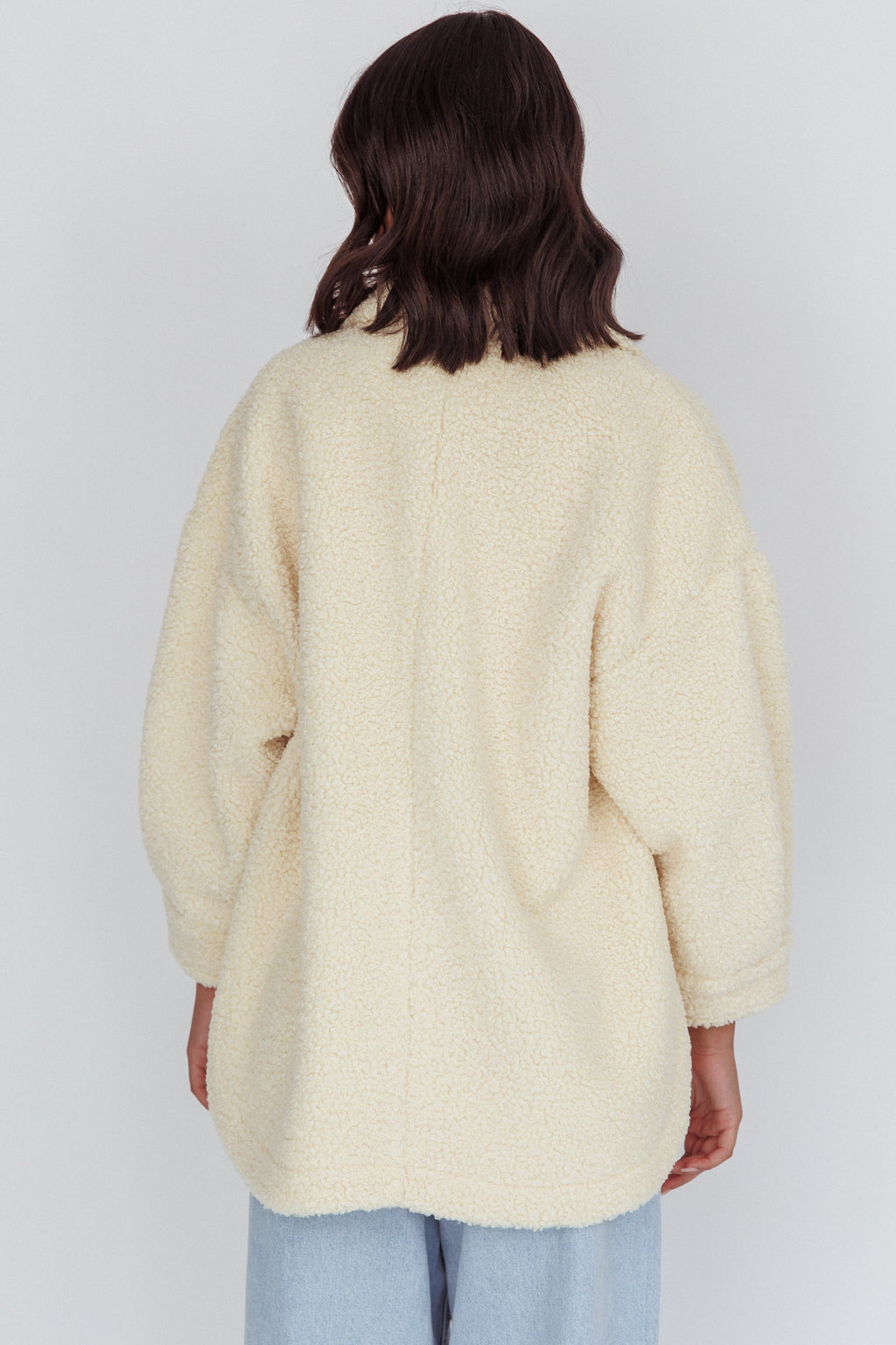 Peace & Serene Collared Sherpa Jacket Yellow by Selfie Leslie Australia