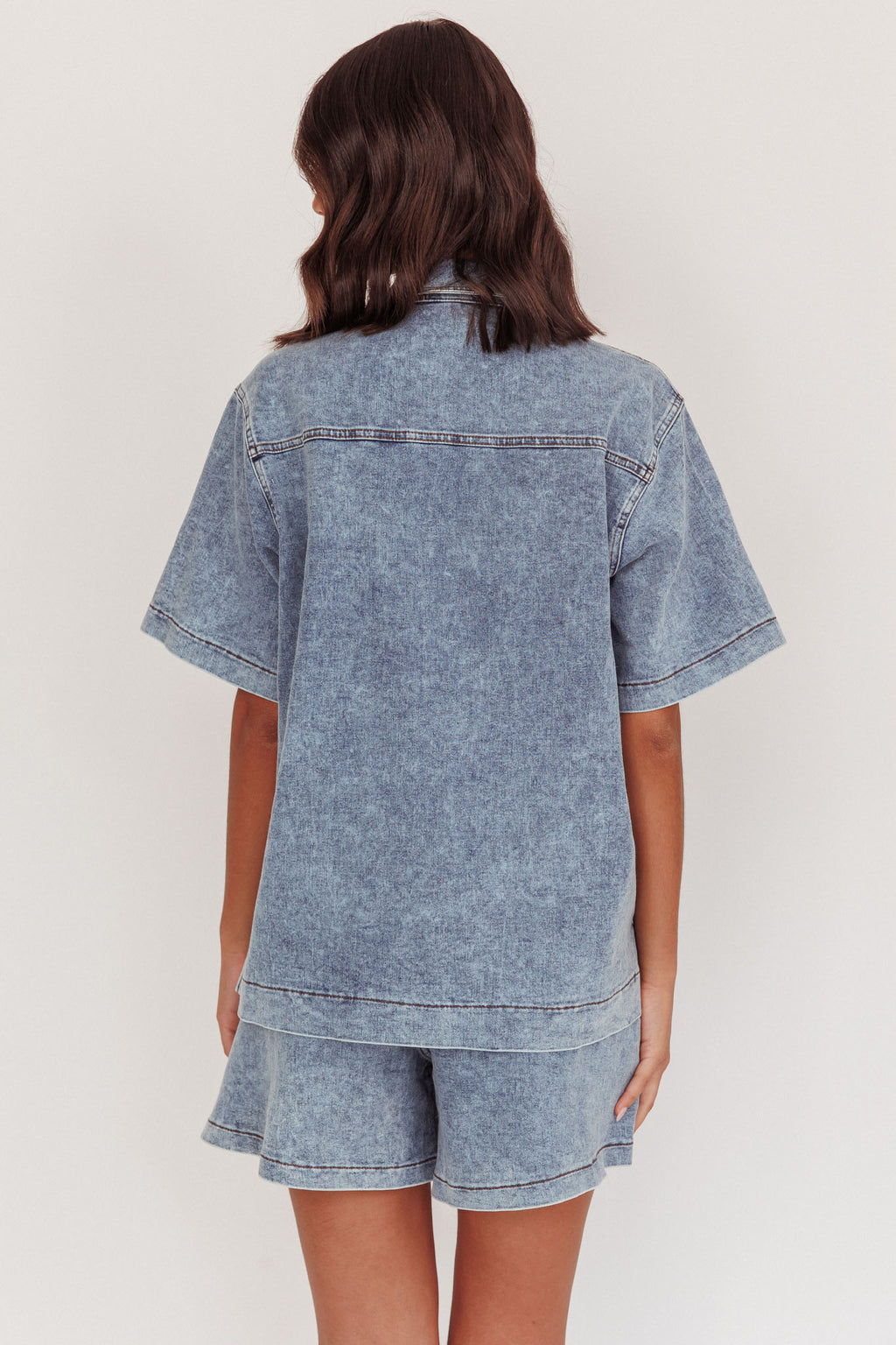 Ottawa Button Up Shirt Denim Blue by Selfie Leslie Australia