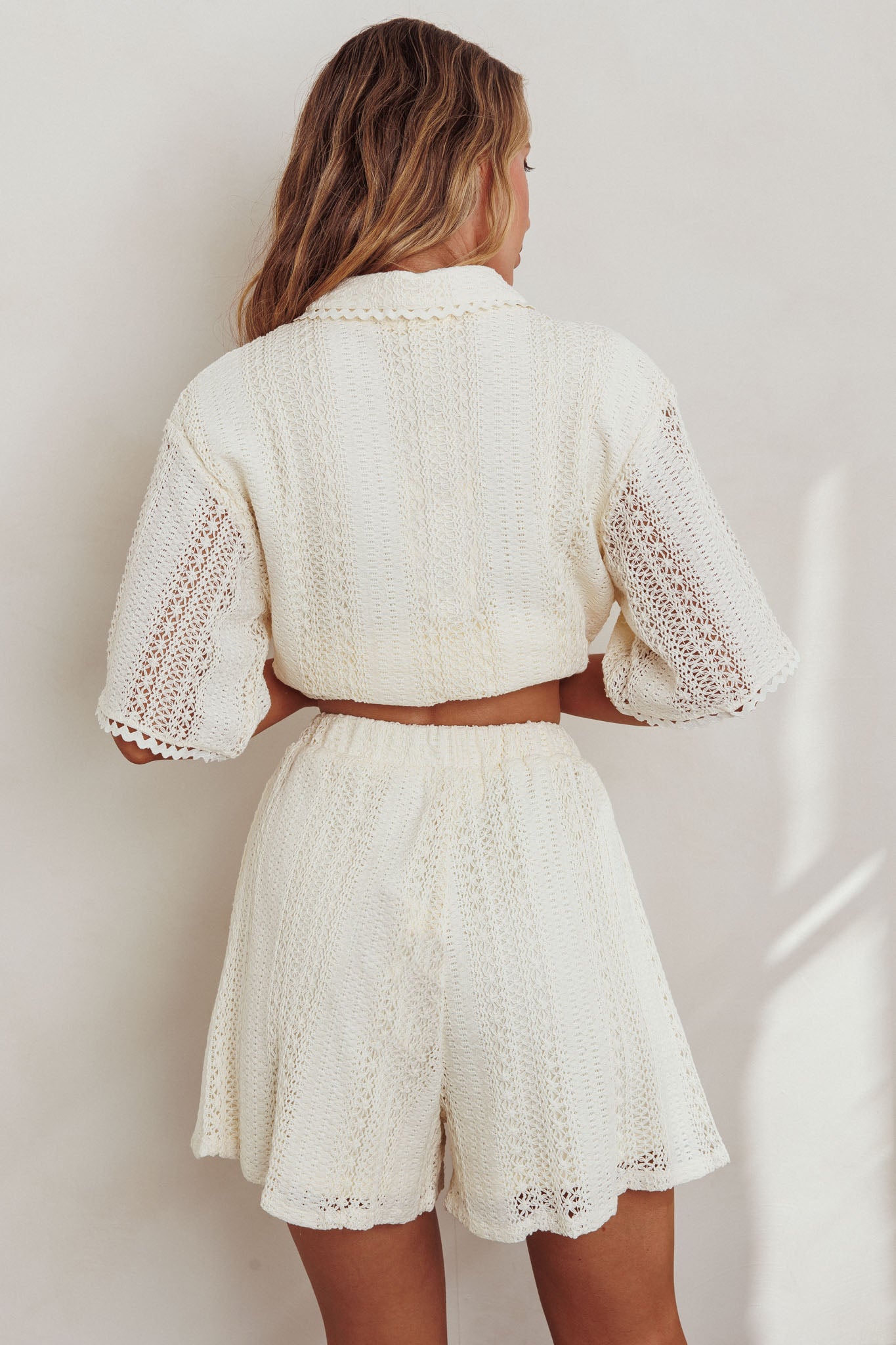 Ottawa Crochet Lace Shorts Oat by Selfie Leslie Australia