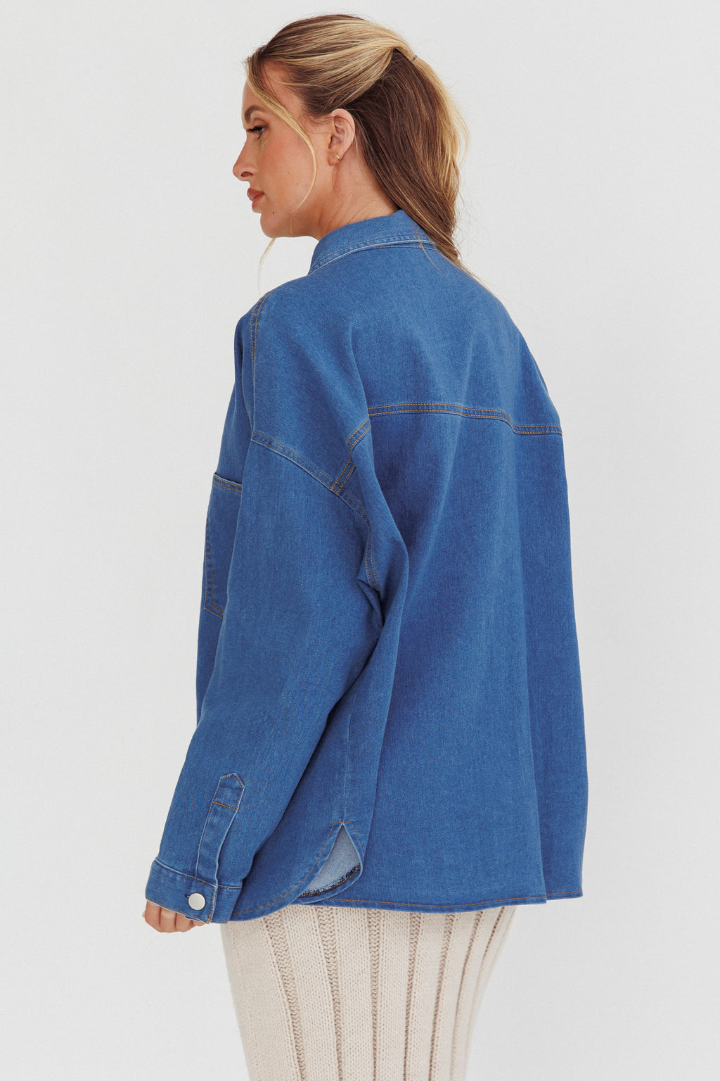 Lake Days Chest Pocket Shirt Indigo by Selfie Leslie Australia