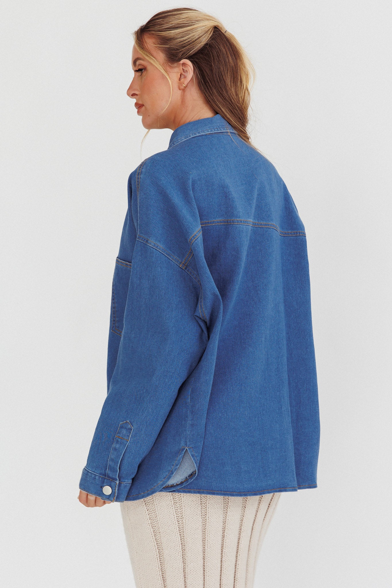 Lake Days Chest Pocket Shirt Indigo by Selfie Leslie Australia