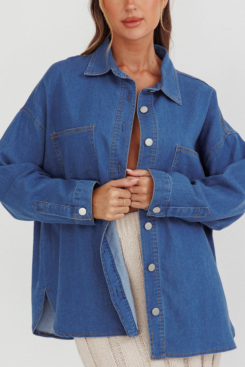Lake Days Chest Pocket Shirt Indigo by Selfie Leslie Australia