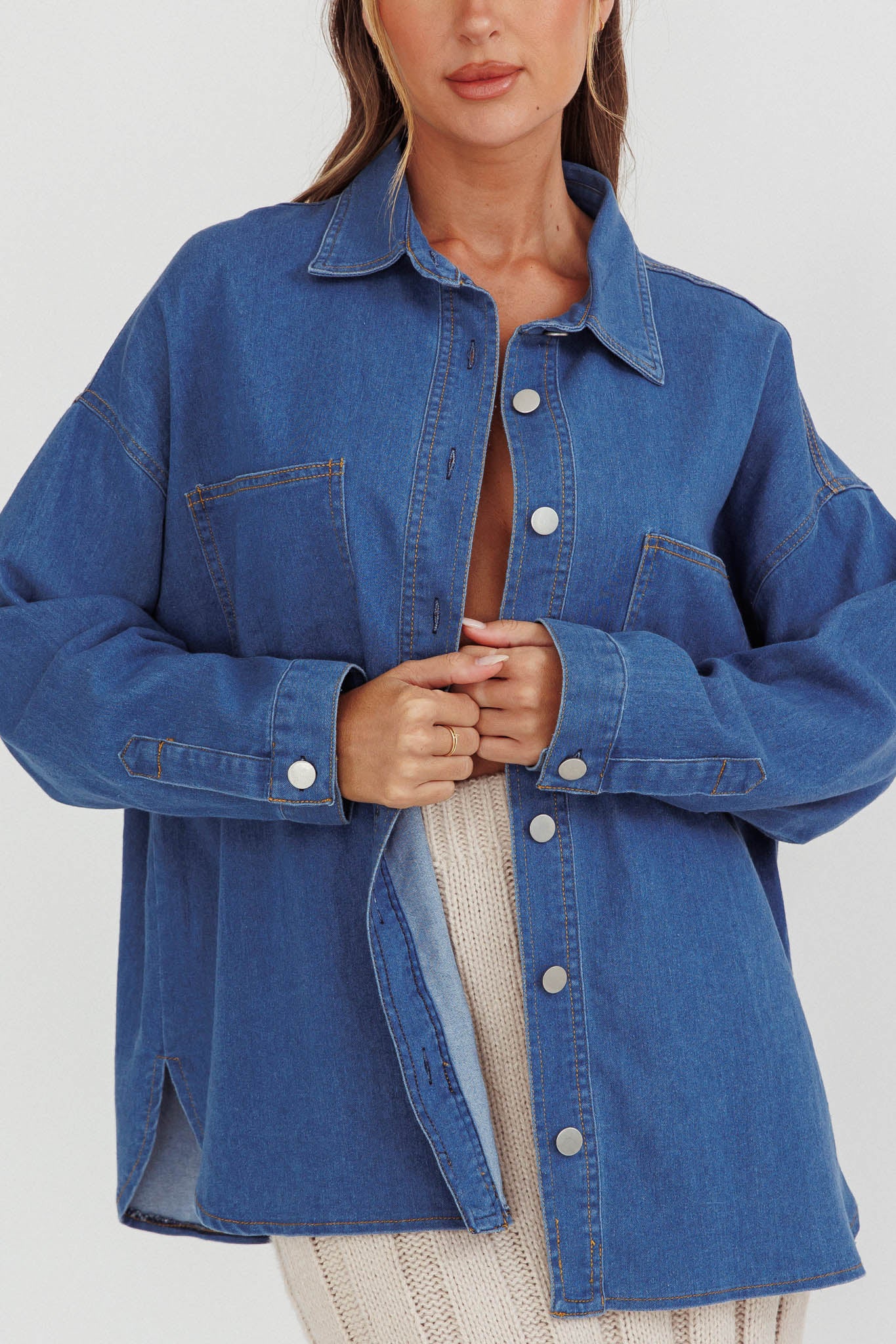 Lake Days Chest Pocket Shirt Indigo by Selfie Leslie Australia