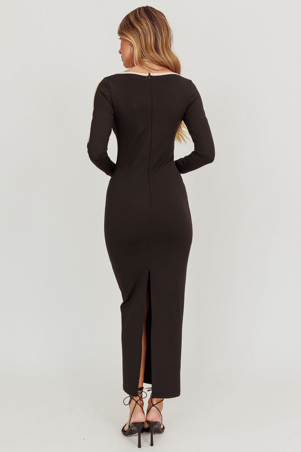 Moonglade Long Sleeve Bodycon Maxi Dress Black by Selfie Leslie Australia