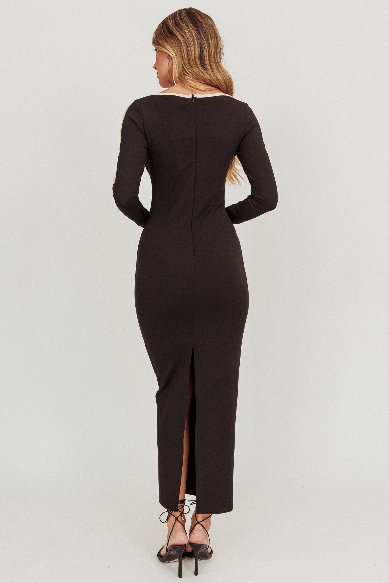 Moonglade Long Sleeve Bodycon Maxi Dress Black by Selfie Leslie Australia