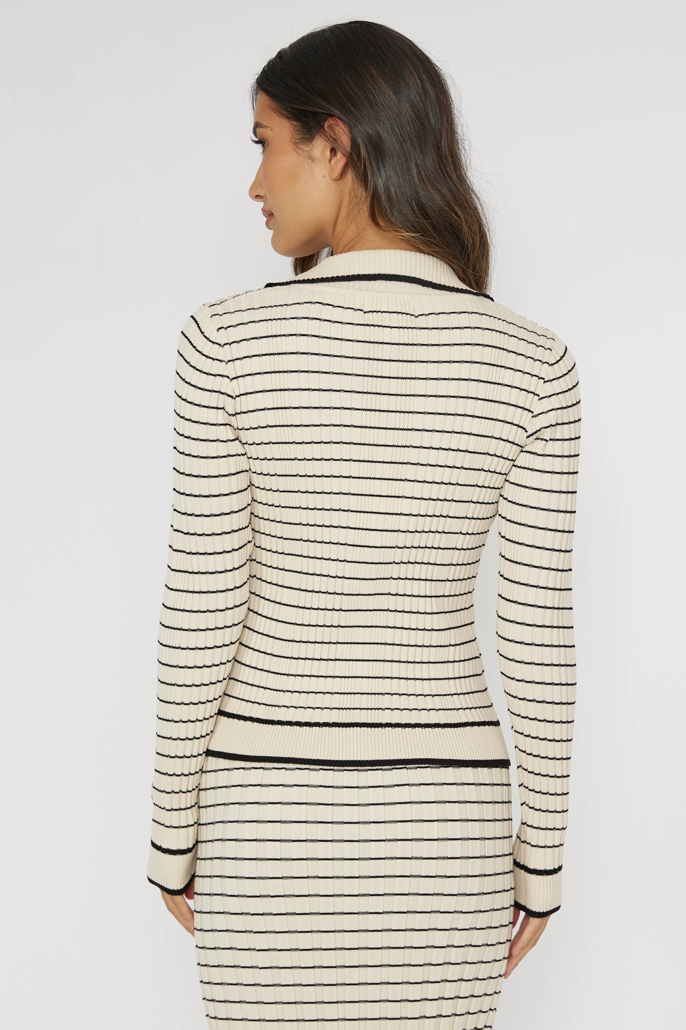 Solar Flare Long Sleeve Top Stripe Oat by Selfie Leslie Australia