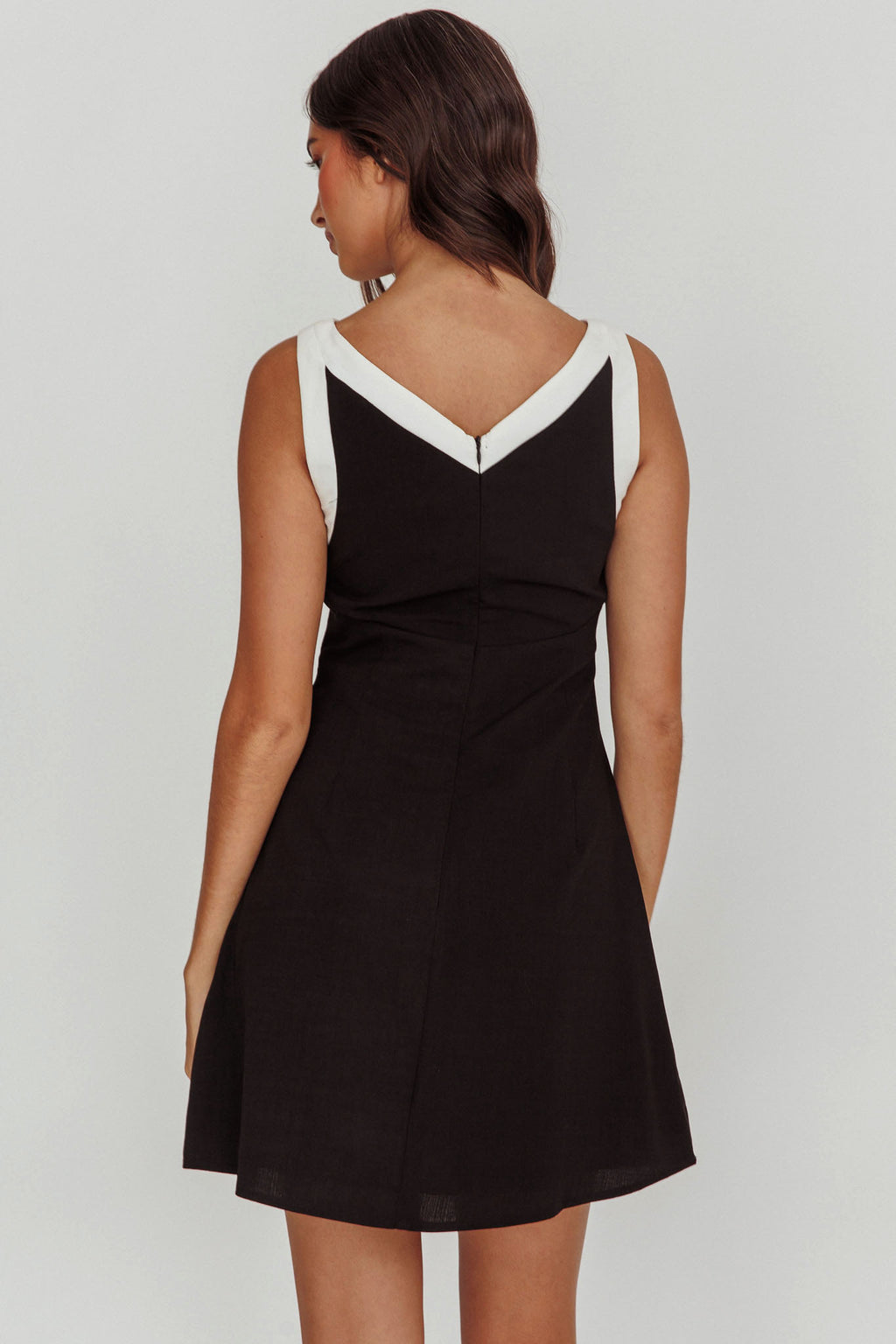 Loving Me Sleeveless A-line Mini Dress Black by Selfie Leslie Australia