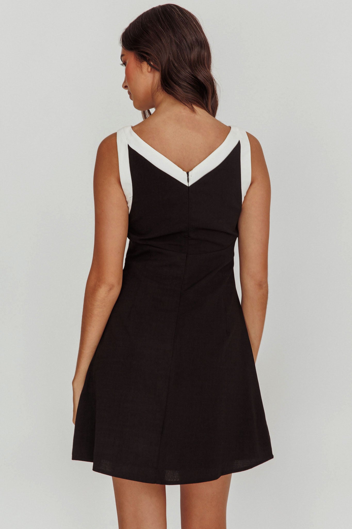Loving Me Sleeveless A-line Mini Dress Black by Selfie Leslie Australia