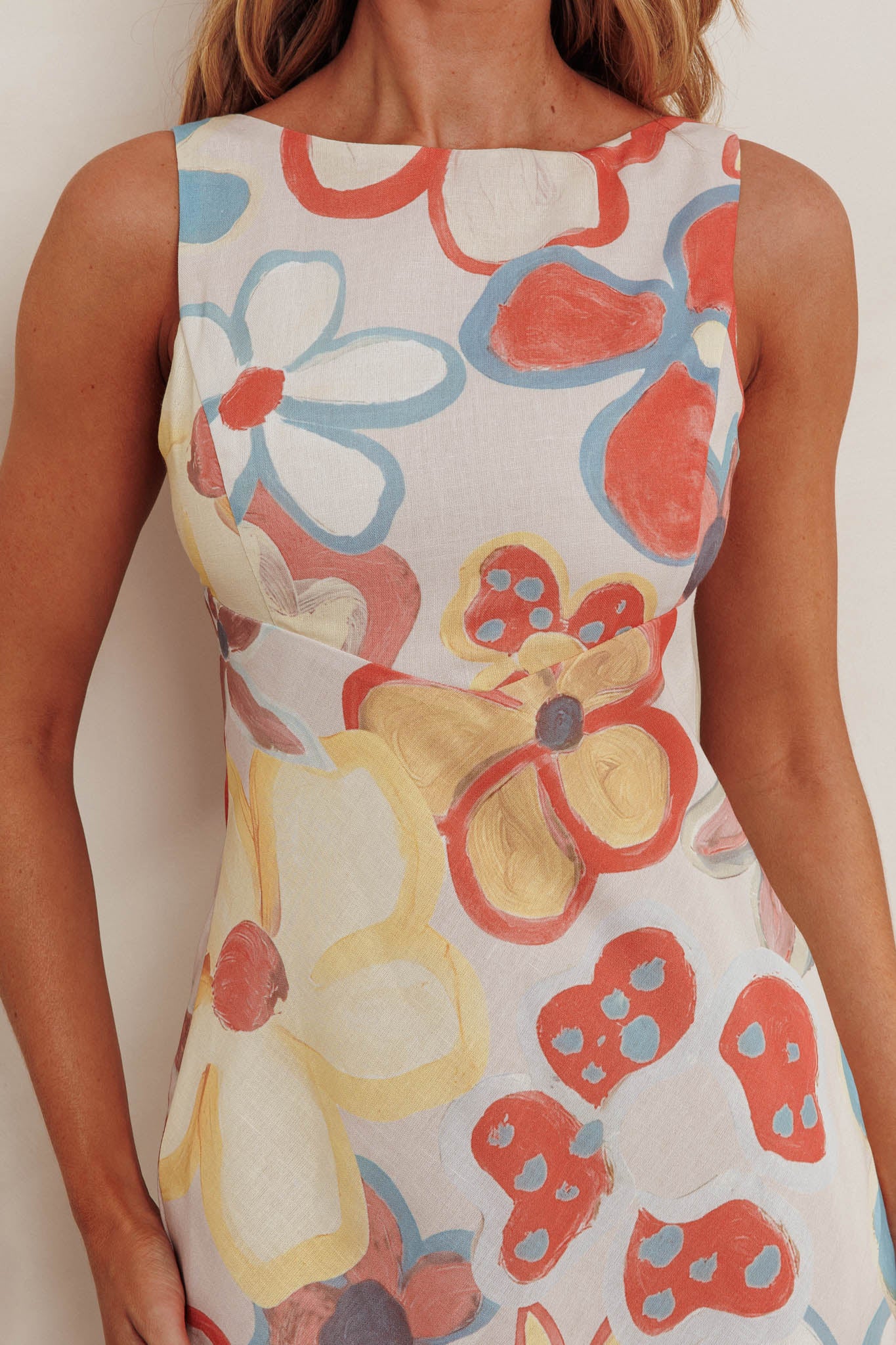 Loving Me Sleeveless A-line Maxi Dress Oat Multi by Selfie Leslie Australia