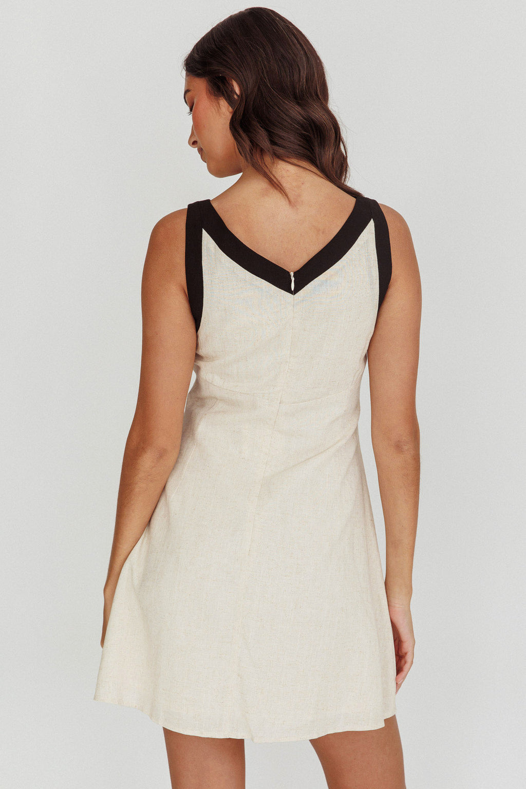 Loving Me Sleeveless A-line Mini Dress Oat by Selfie Leslie Australia