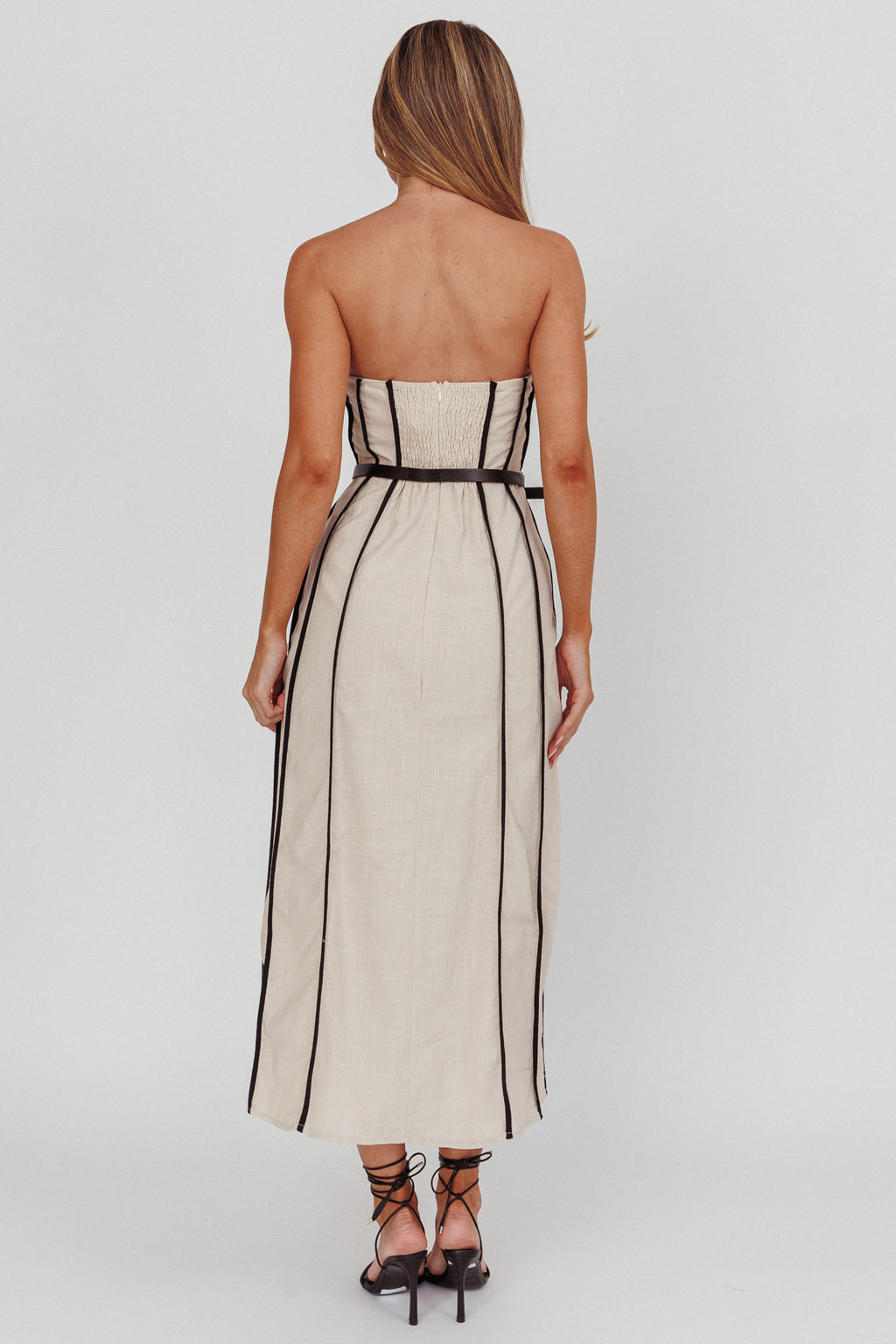 Azalea Sleeveless A-Line Midi Dress Sand by Selfie Leslie Australia