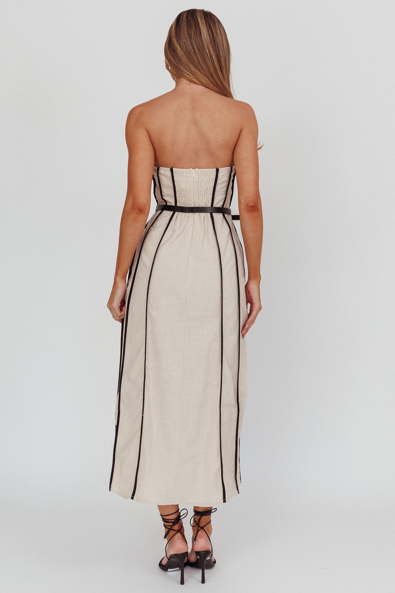 Azalea Sleeveless A-Line Midi Dress Sand by Selfie Leslie Australia