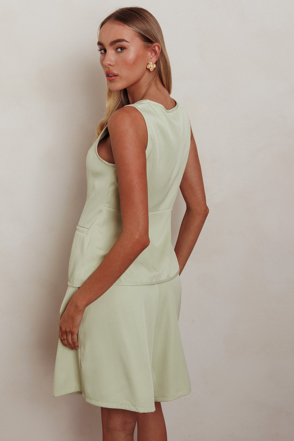 Janna Wide Leg Shorts Sage by Selfie Leslie Australia