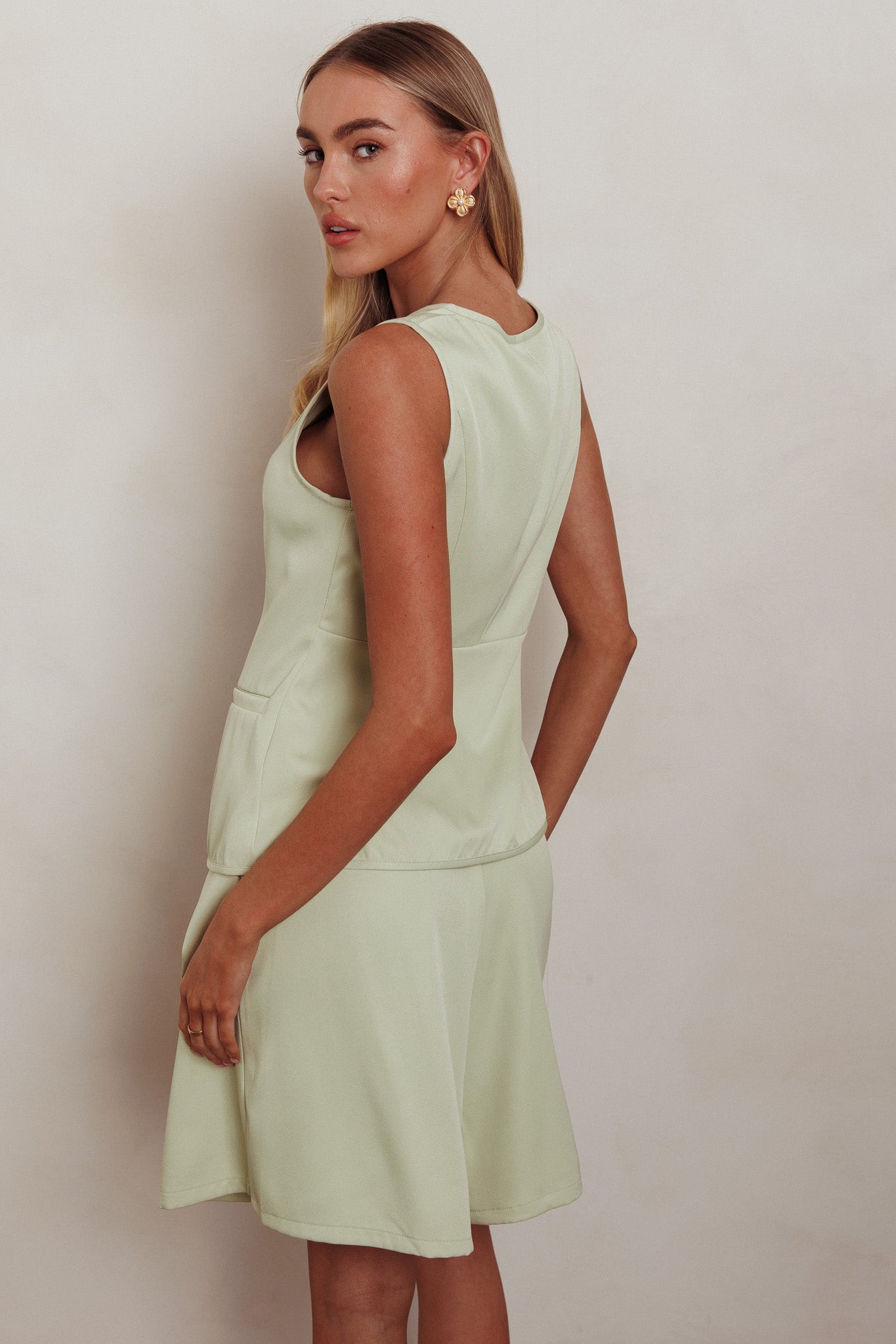 Janna Wide Leg Shorts Sage by Selfie Leslie Australia