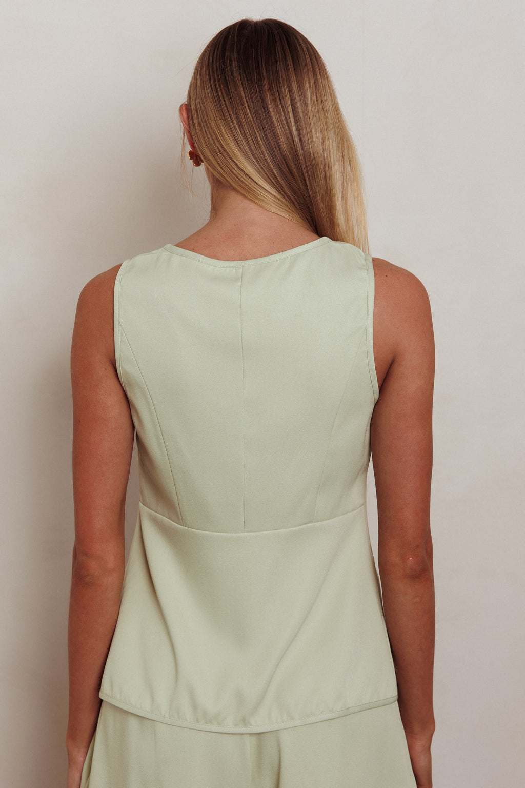 Janna Sleeveless Buttoned Top Sage by Selfie Leslie Australia