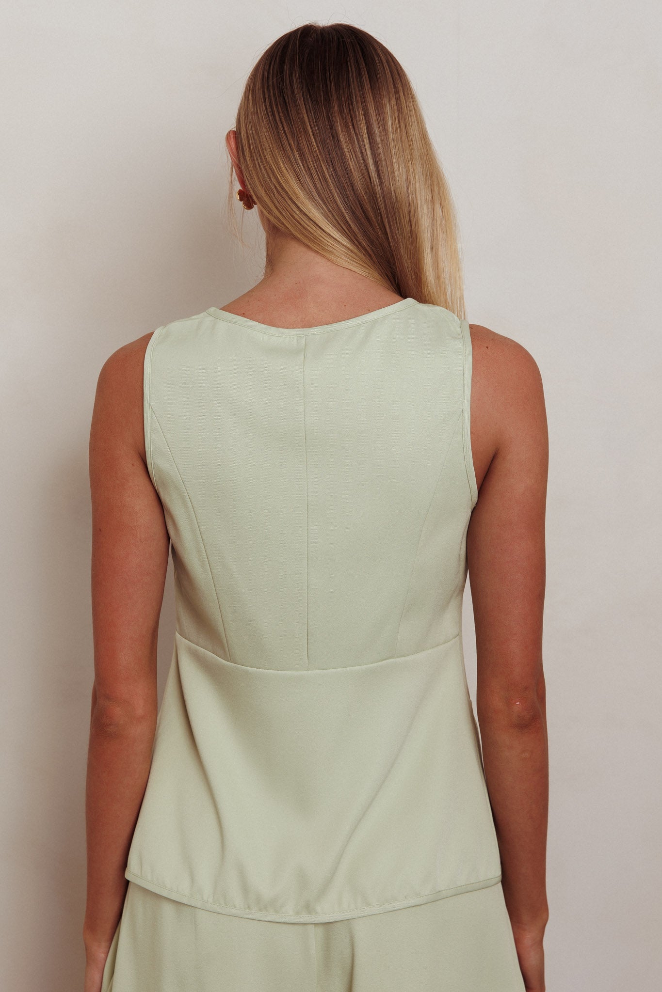 Janna Sleeveless Buttoned Top Sage by Selfie Leslie Australia