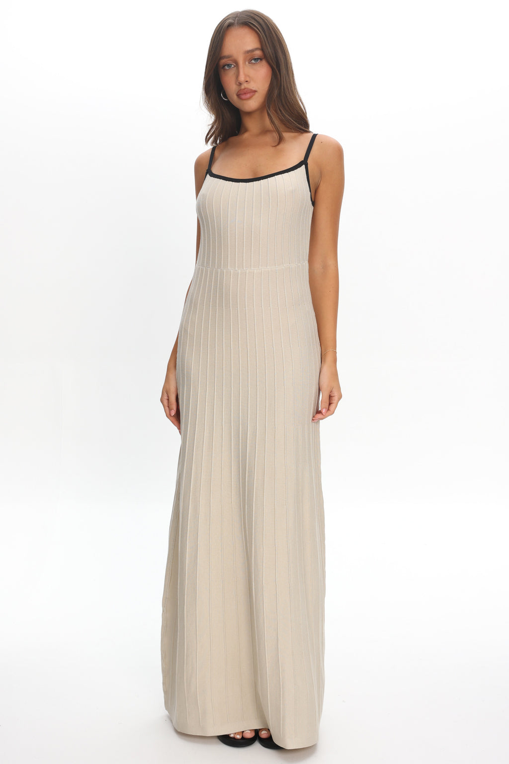 Interstellar Contrast Knit Maxi Dress Oat by Selfie Leslie Australia