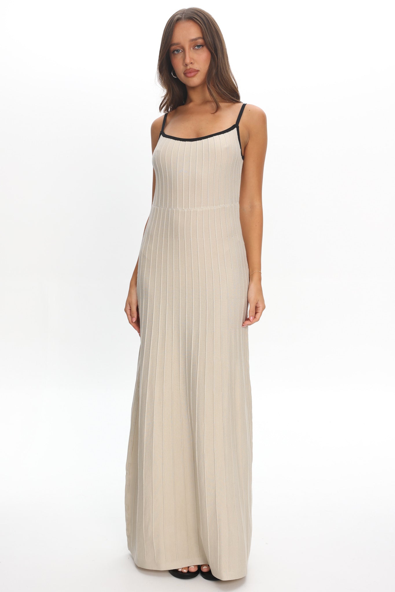 Interstellar Contrast Knit Maxi Dress Oat by Selfie Leslie Australia