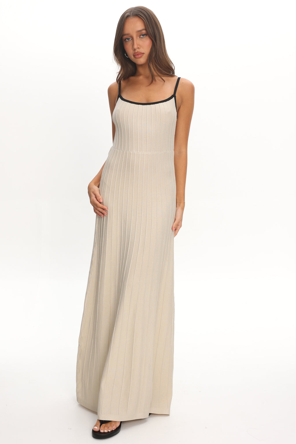 Interstellar Contrast Knit Maxi Dress Oat by Selfie Leslie Australia