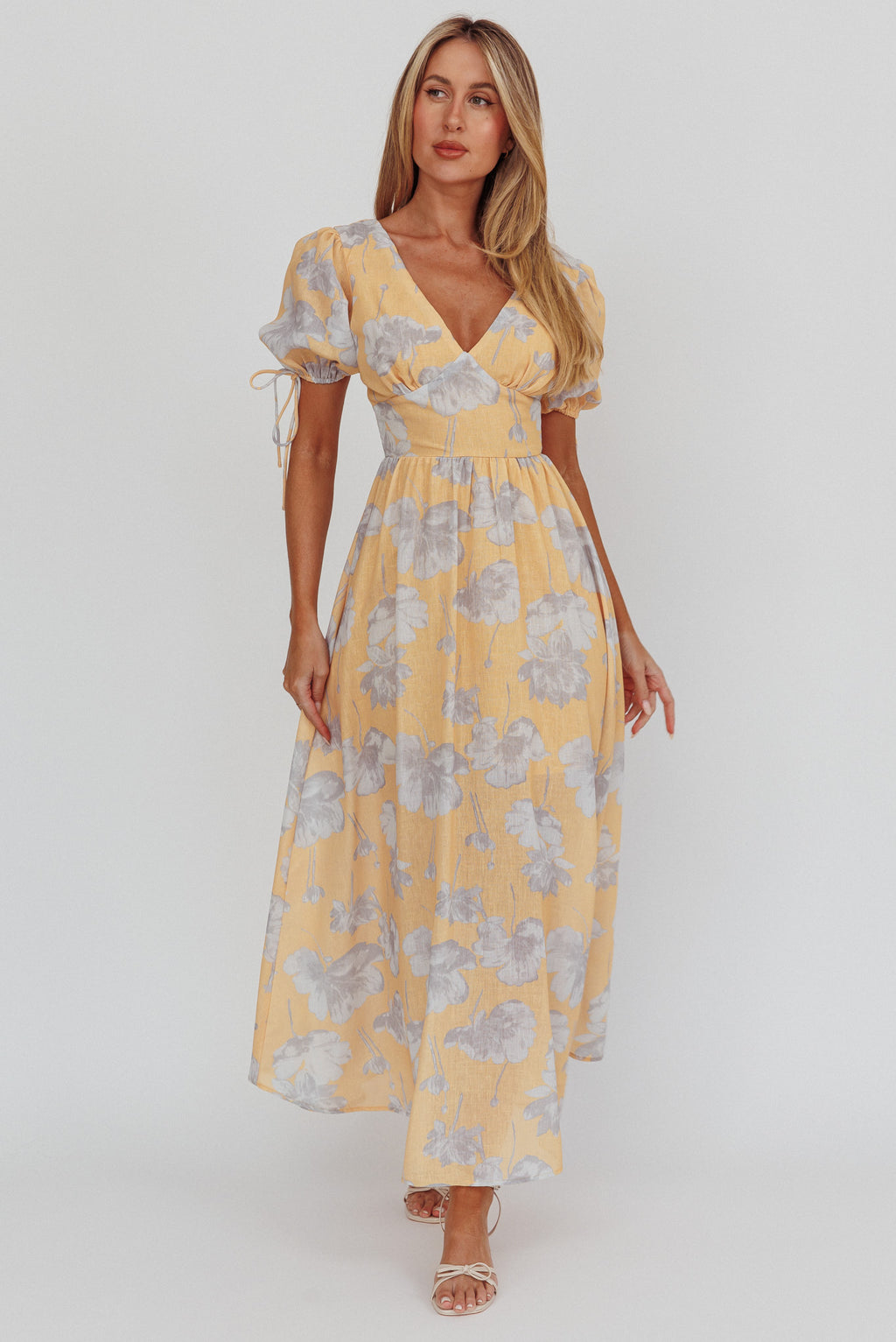 Loveberry Puff Sleeve A-Line Maxi Dress Pumpkin by Selfie Leslie Australia