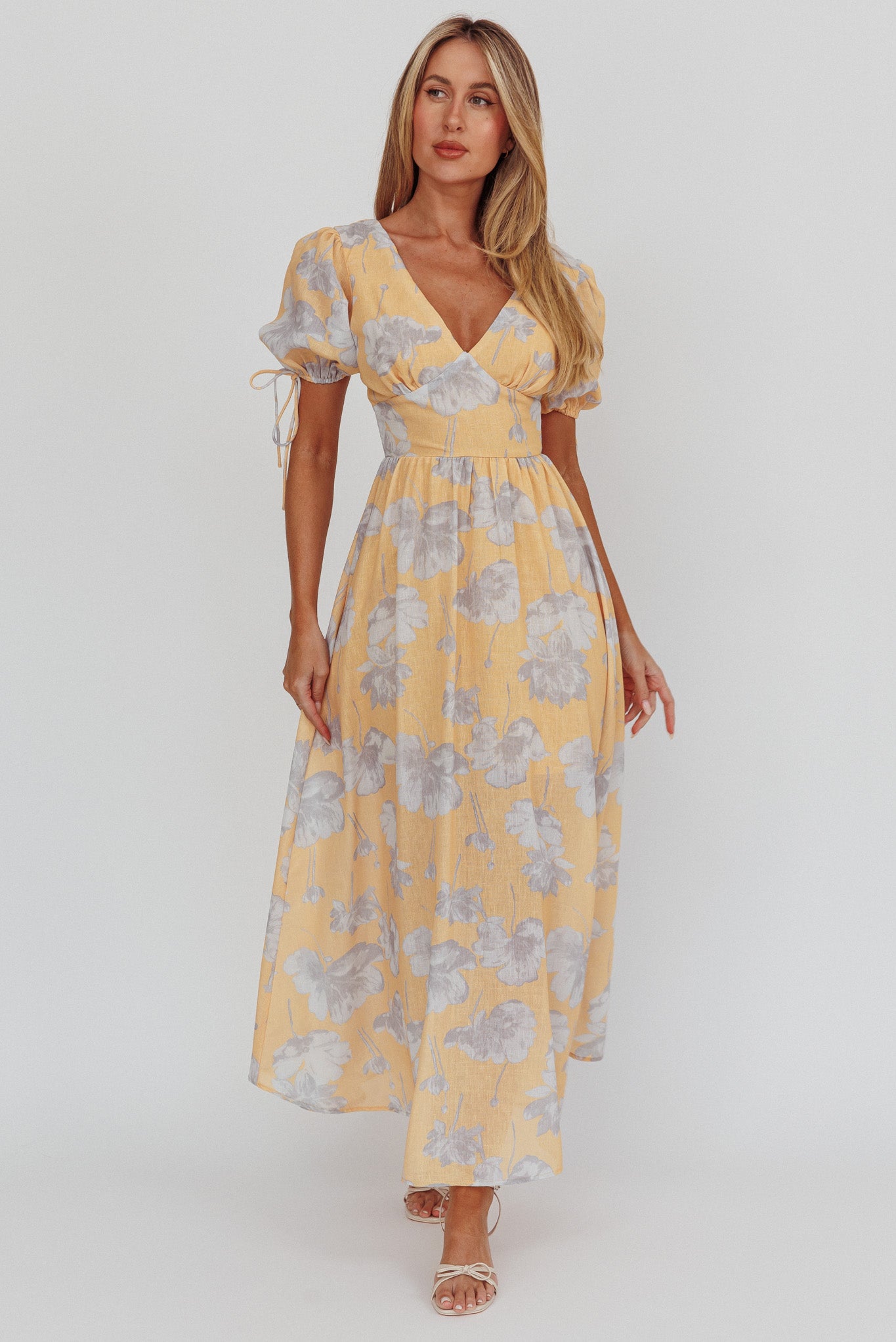 Loveberry Puff Sleeve A-Line Maxi Dress Pumpkin by Selfie Leslie Australia