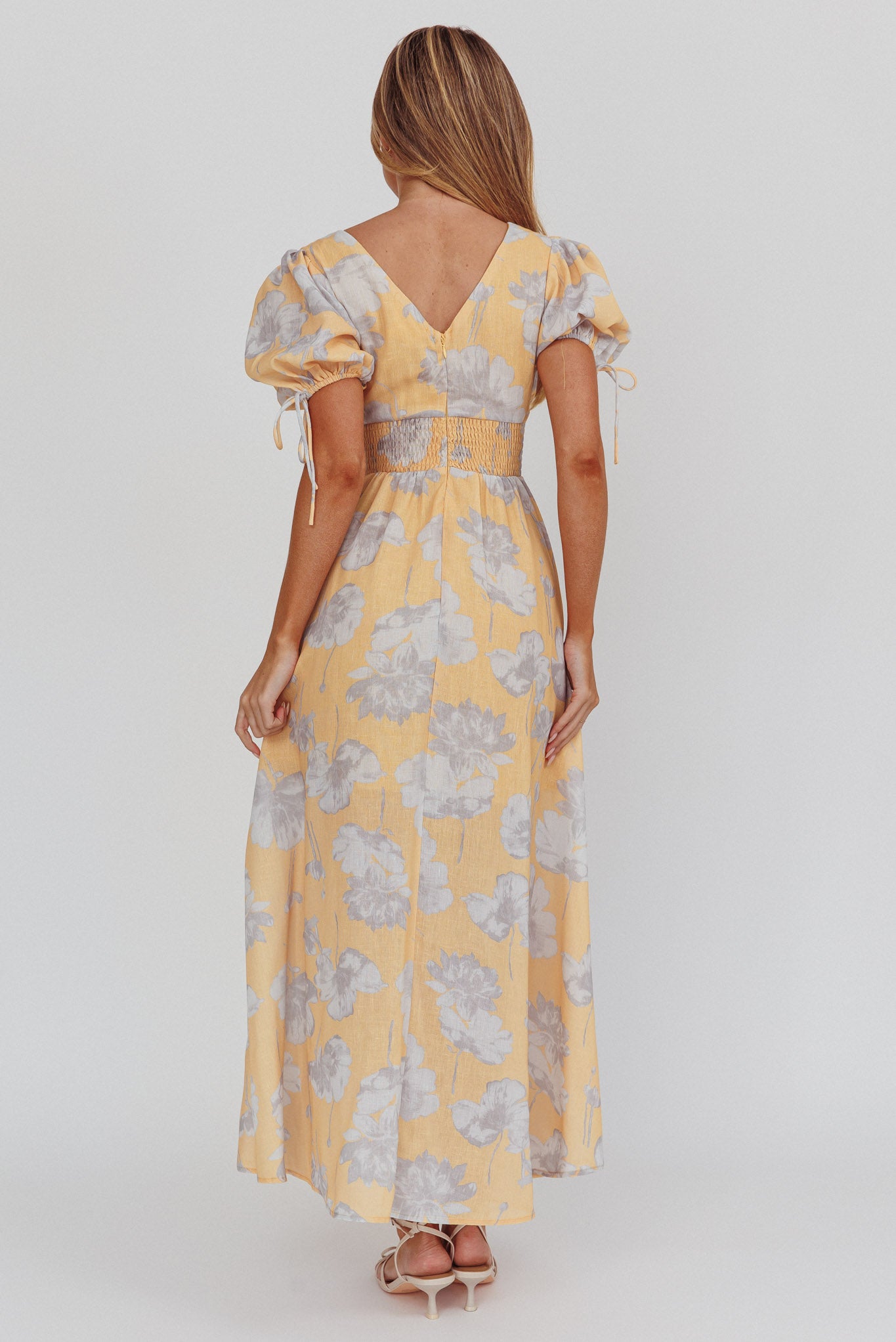 Loveberry Puff Sleeve A-Line Maxi Dress Pumpkin by Selfie Leslie Australia